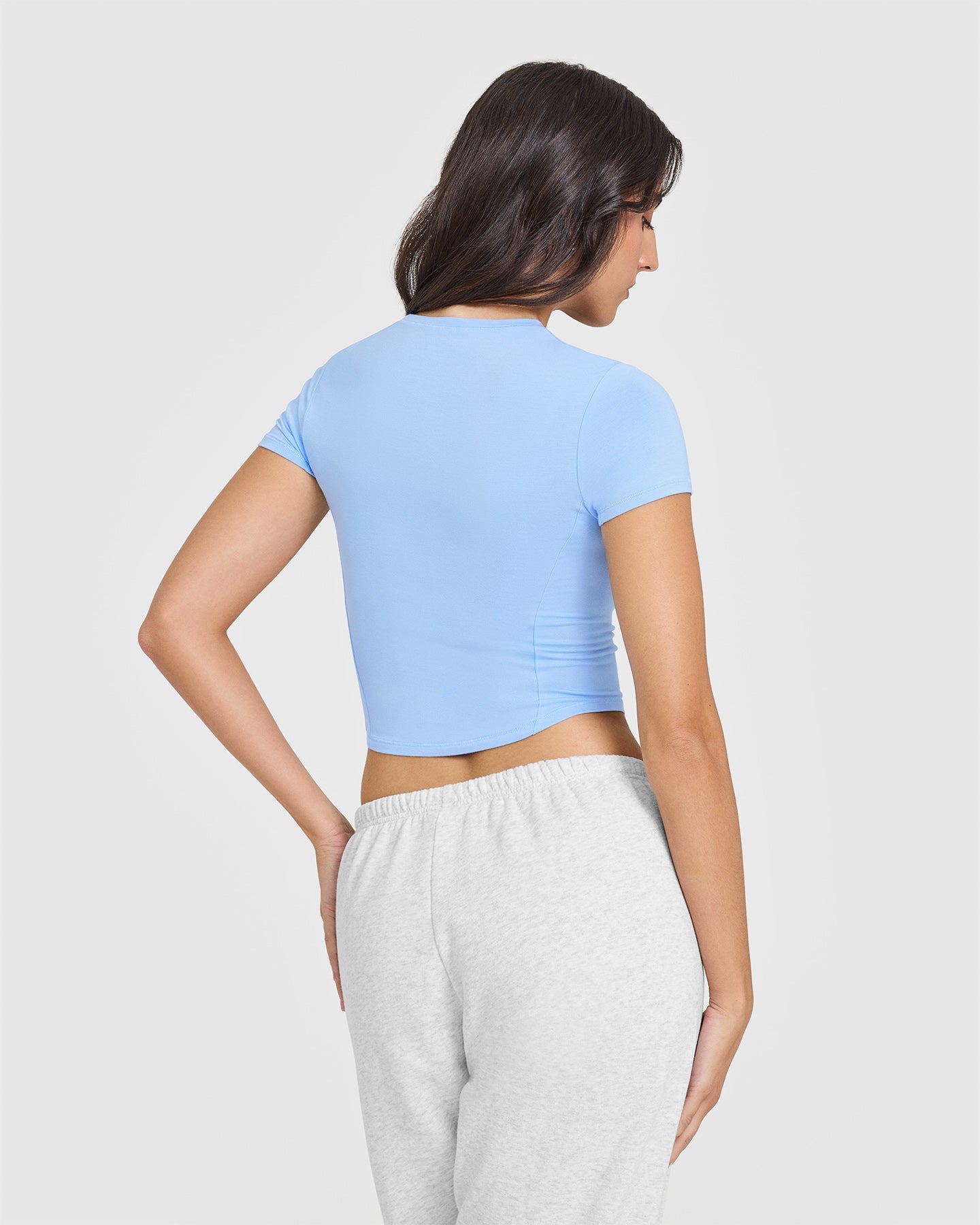 Mellow™ Soft Mid Short Sleeve T-Shirt for Men & Women | Comfortable Cotton Casual Tee in Powdered Blue | Perfect for Everyday Wear, Outings & Relaxing at Home
