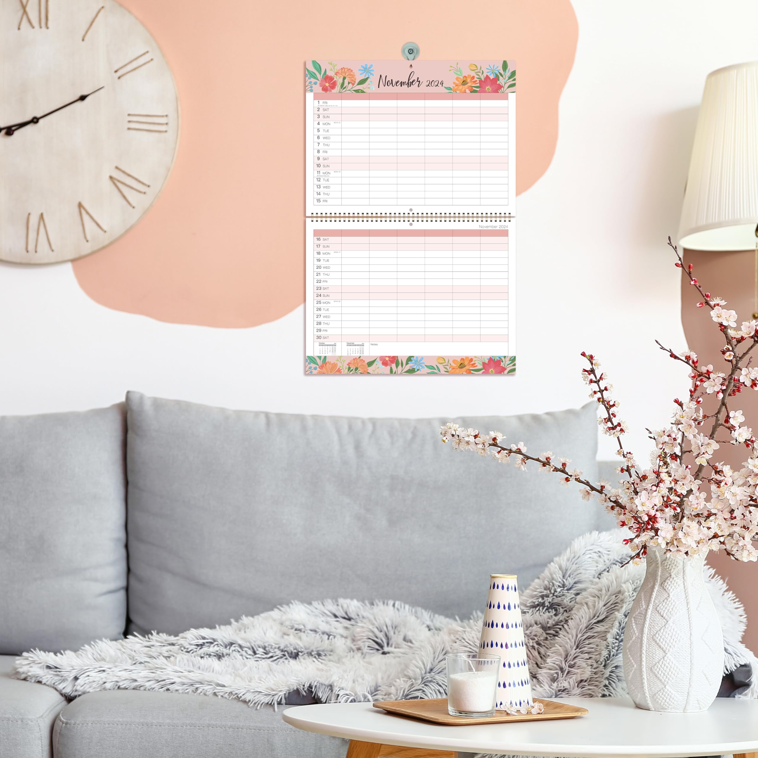 2024-2025 Family Wall Calendar - 18 Month Planner from July 2024 to December 2025 | 6-Column Design with Notes Section | 39x29 cm Large Format | Thick Paper & Back Pocket | Perfect for Home Organization & Family Scheduling