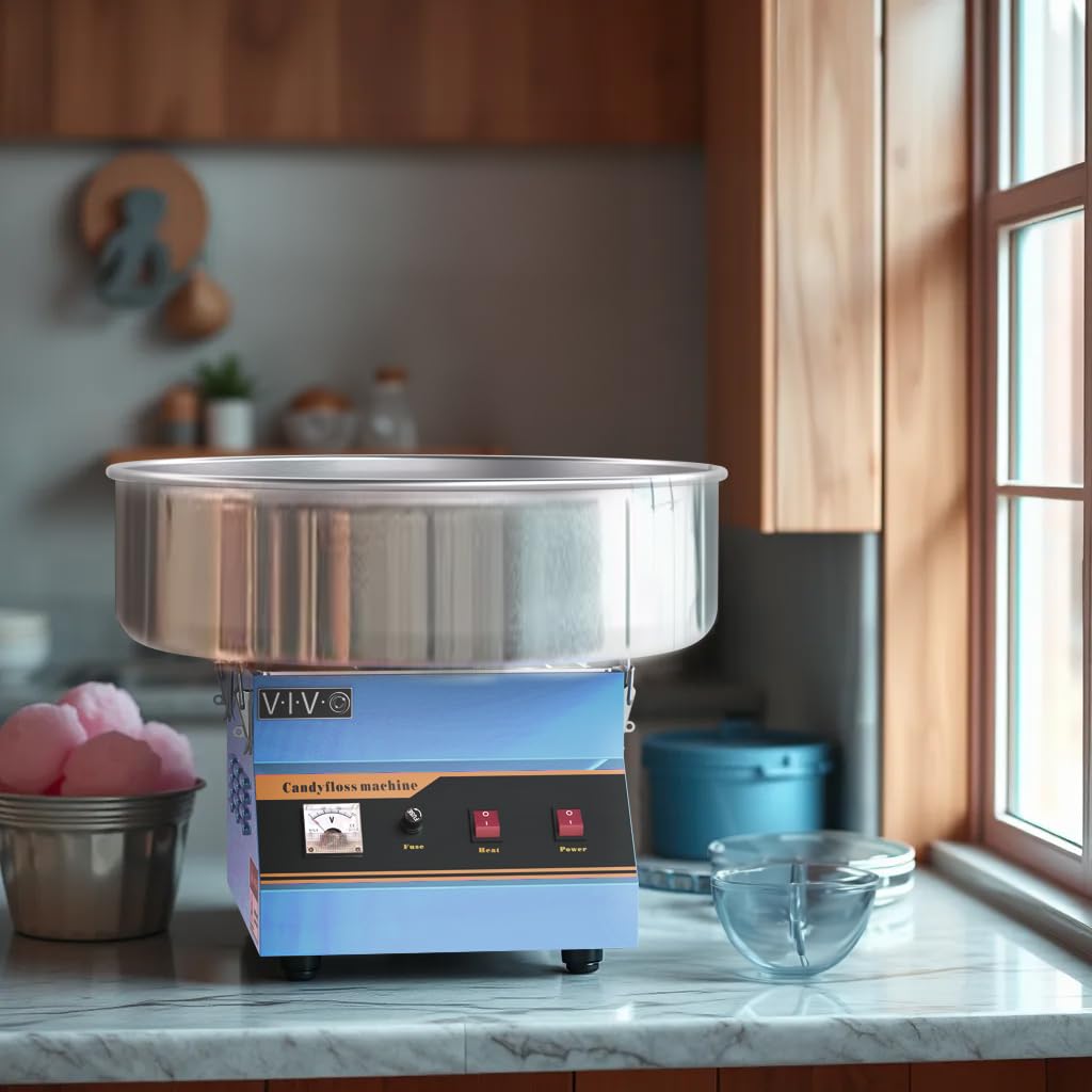 VIVO Blue 1030W Commercial Cotton Candy Machine with 20