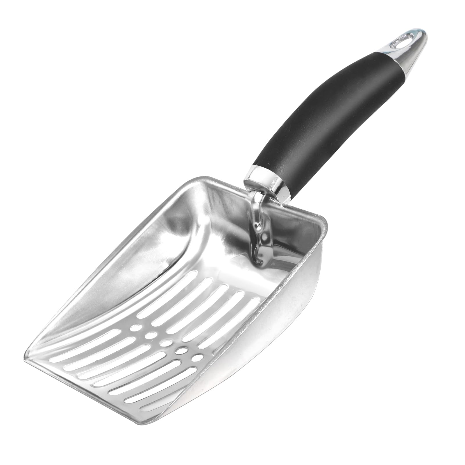 Durable Aluminum Cat Litter Scoop with Long Handle - Perfect for Easy Litter Box Cleaning