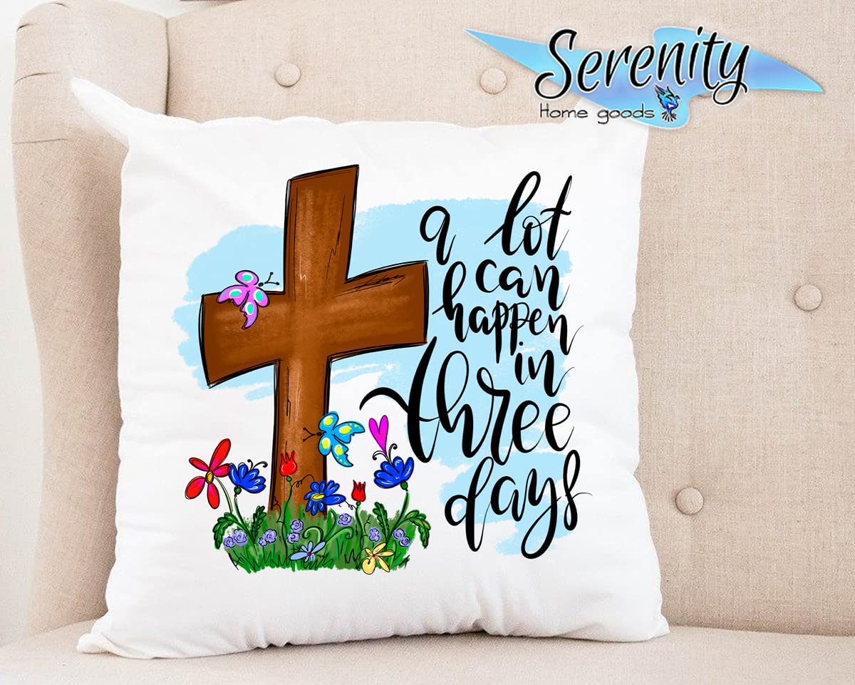 Easter Spring Throw Pillow Cover 16x16 Inches - Soft Decorative Cushion for Sofa, Couch, Bed - White Aesthetic Home Decor for Living Room, Bedroom - Perfect for Easter Decorations, Spring Home Styling