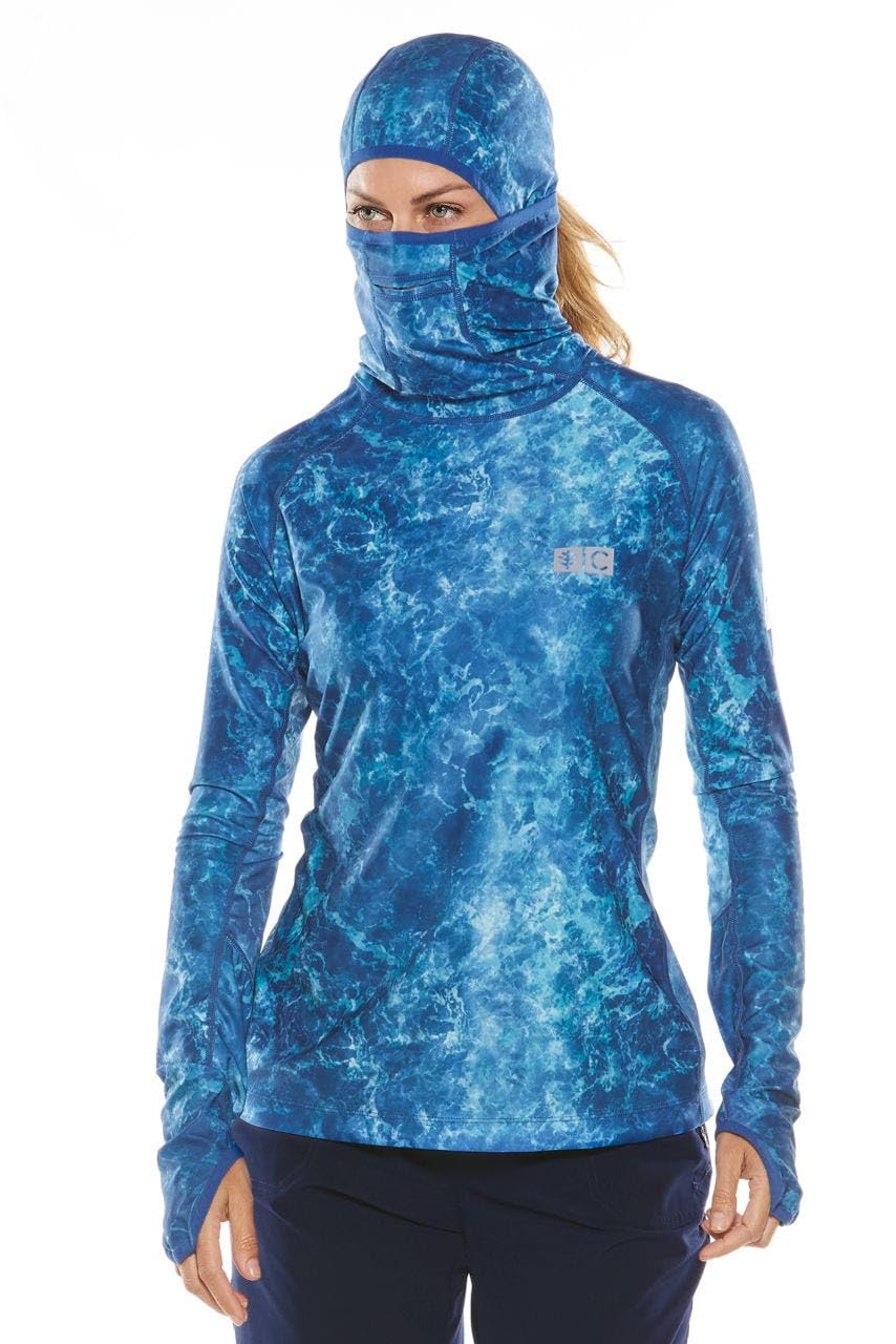 Coolibar UPF 50+ Women's Paros Sailing Hoodie - Sun Protective Long Sleeve Shirt for Outdoor Activities, Beach, Boating & Hiking | Lightweight UV Protection Clothing
