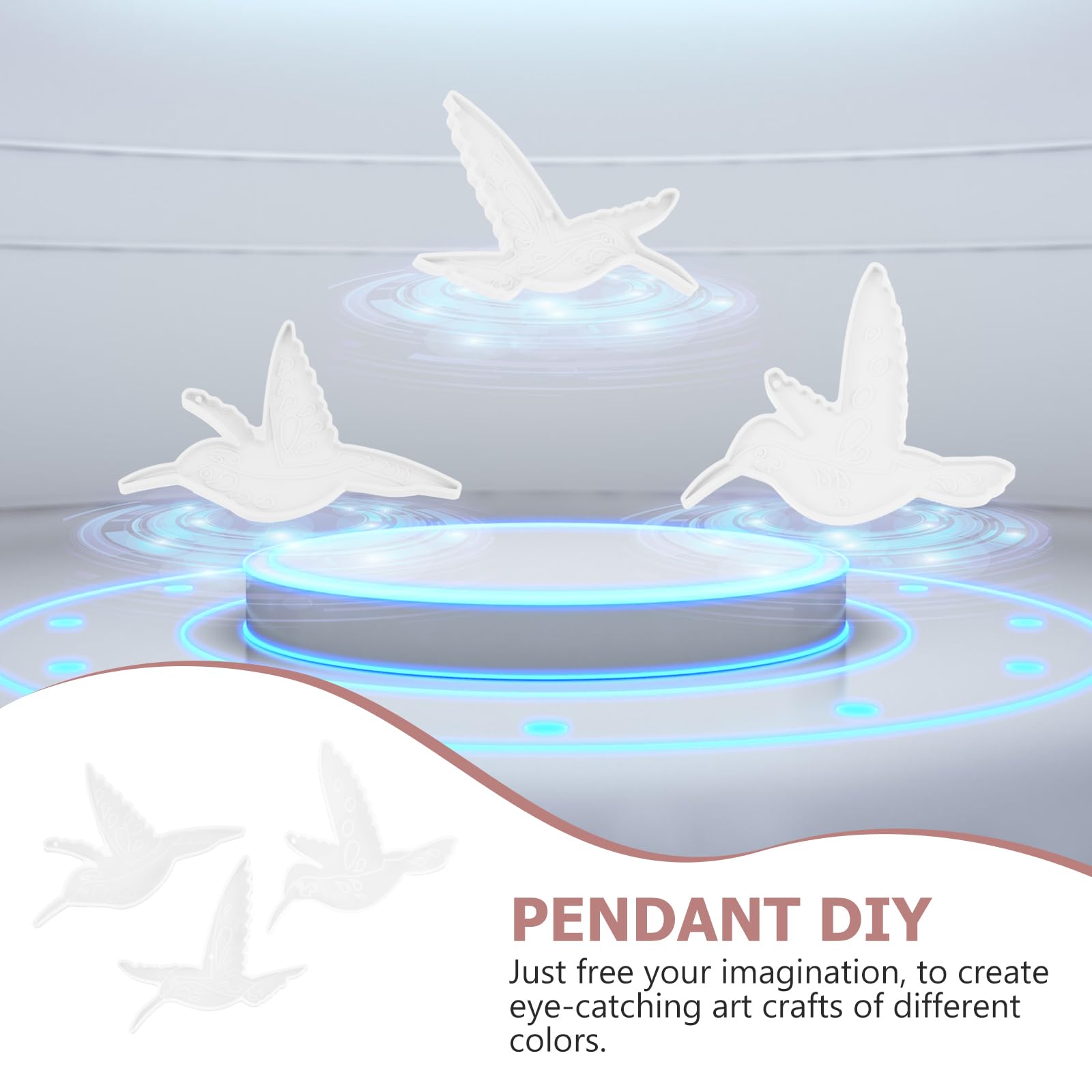 EXCEART 3D Silicone Hummingbird Epoxy Resin Keychain Mold - DIY Resin Casting for Jewelry, Cake Decorations, and Unique Gifts - Perfect for Crafters, Artists, and Home Decor Projects