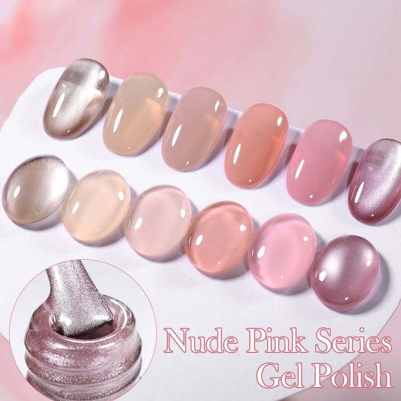 6 Colors Nude Pink Gel Polish Set - 10ml Long Lasting Soak Off UV LED Nail Polish Kit for Salon & Home Manicure - Perfect for Wedding, Party & Everyday Nail Art