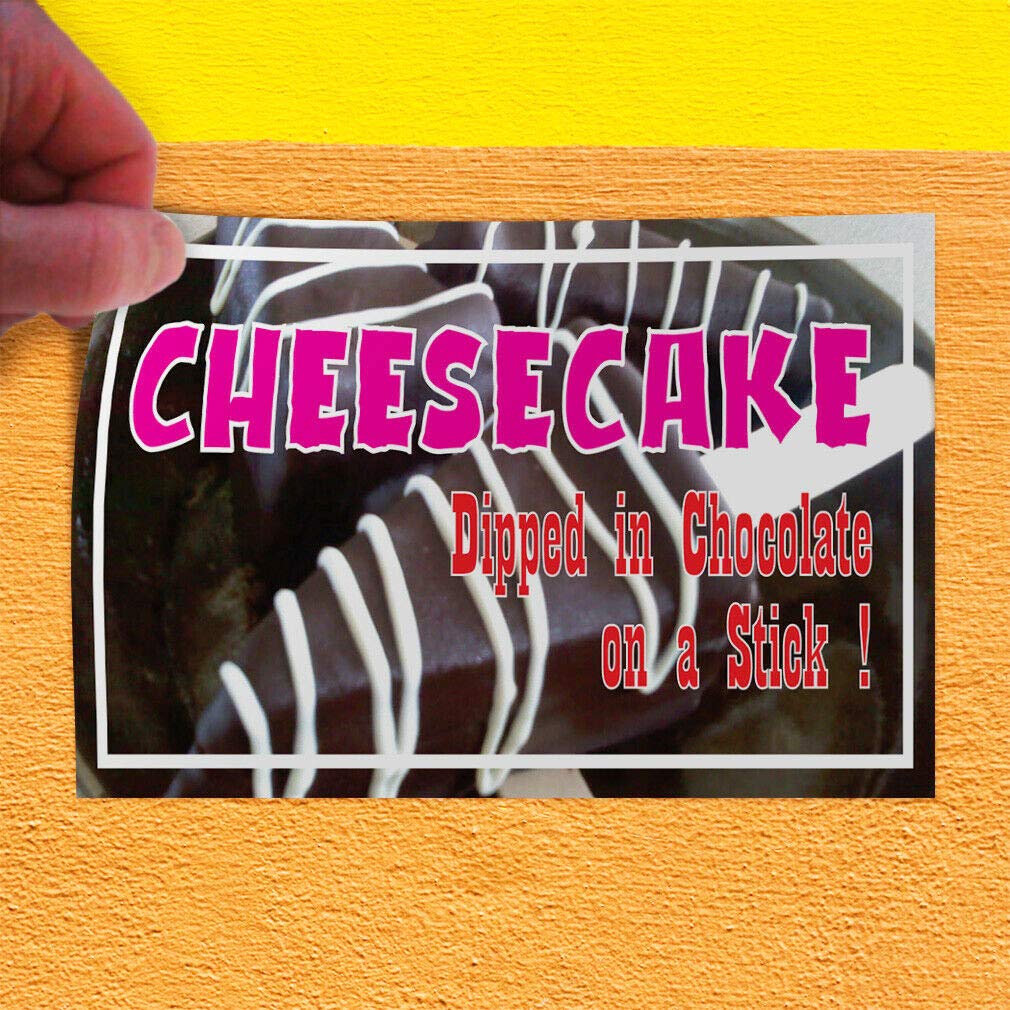 Chocolate Dipped Cheesecake on a Stick Decal Sticker - 8 Inch Bakery Store Sign for Dessert Shops, Cafés & Sweet Treat Displays