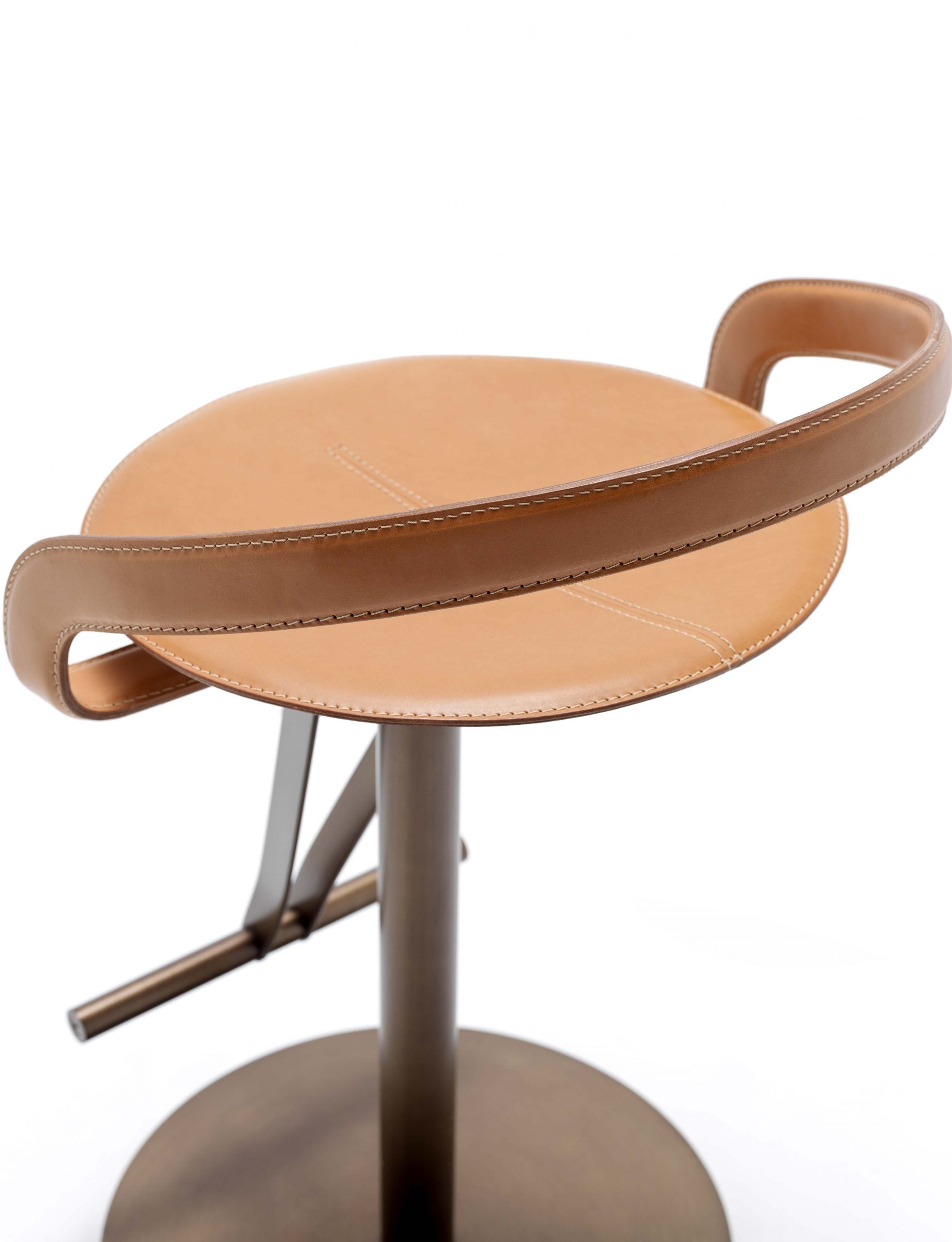 Fasem Cayman Bar BT Stool - Modern Adjustable Bar Stool with Backrest for Kitchen Island, Home Bar & Restaurant - Durable Metal Frame & Comfortable PU Seat