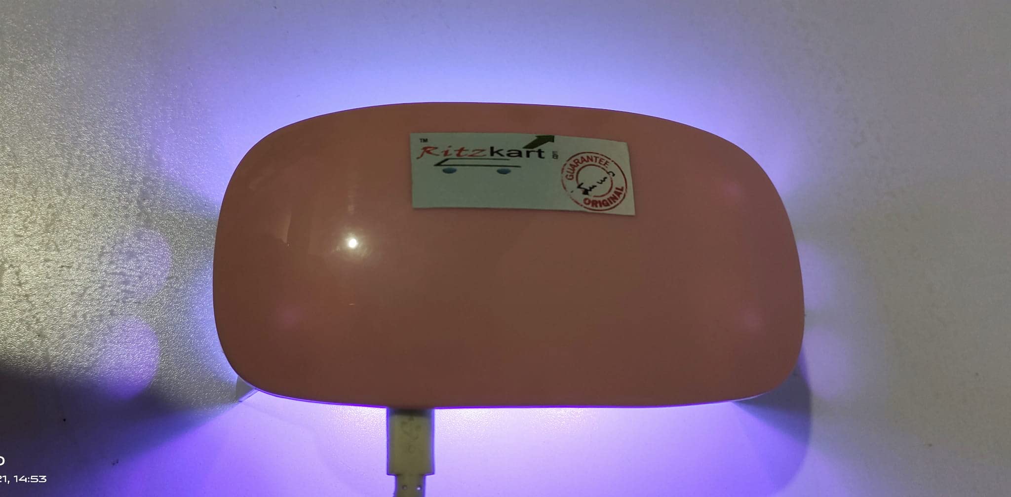 Ritzprime Mini UV LED Nail Lamp - Portable Mouse-Shaped Gel Nail Dryer with USB Cable for All Gel Polish (Pink) | Perfect for Home Manicures, Travel & Salon Use