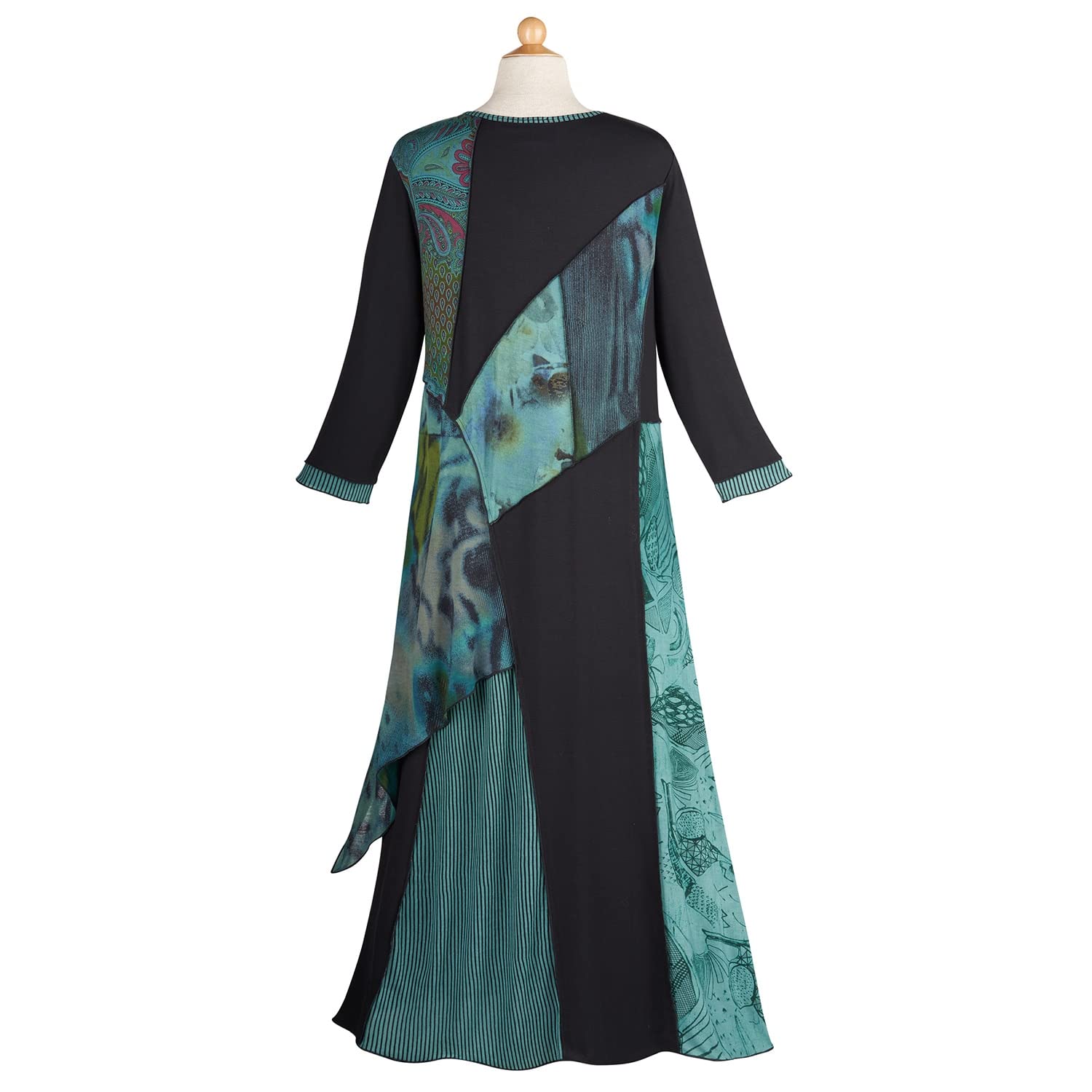 Verdigris Patched Dress - Vintage Boho Maxi Dress for Women | Perfect for Festivals, Beach Vacations & Boho Chic Outfits