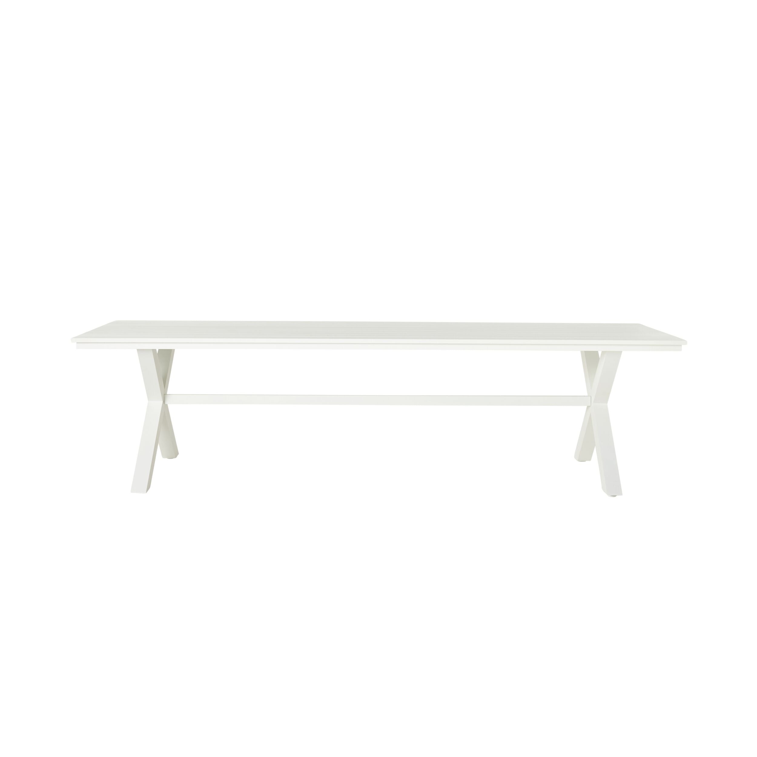 Modern White 300cm Aluminum Dining Table - Blake Collection | Perfect for Large Dining Rooms, Outdoor Patios & Open-Concept Spaces