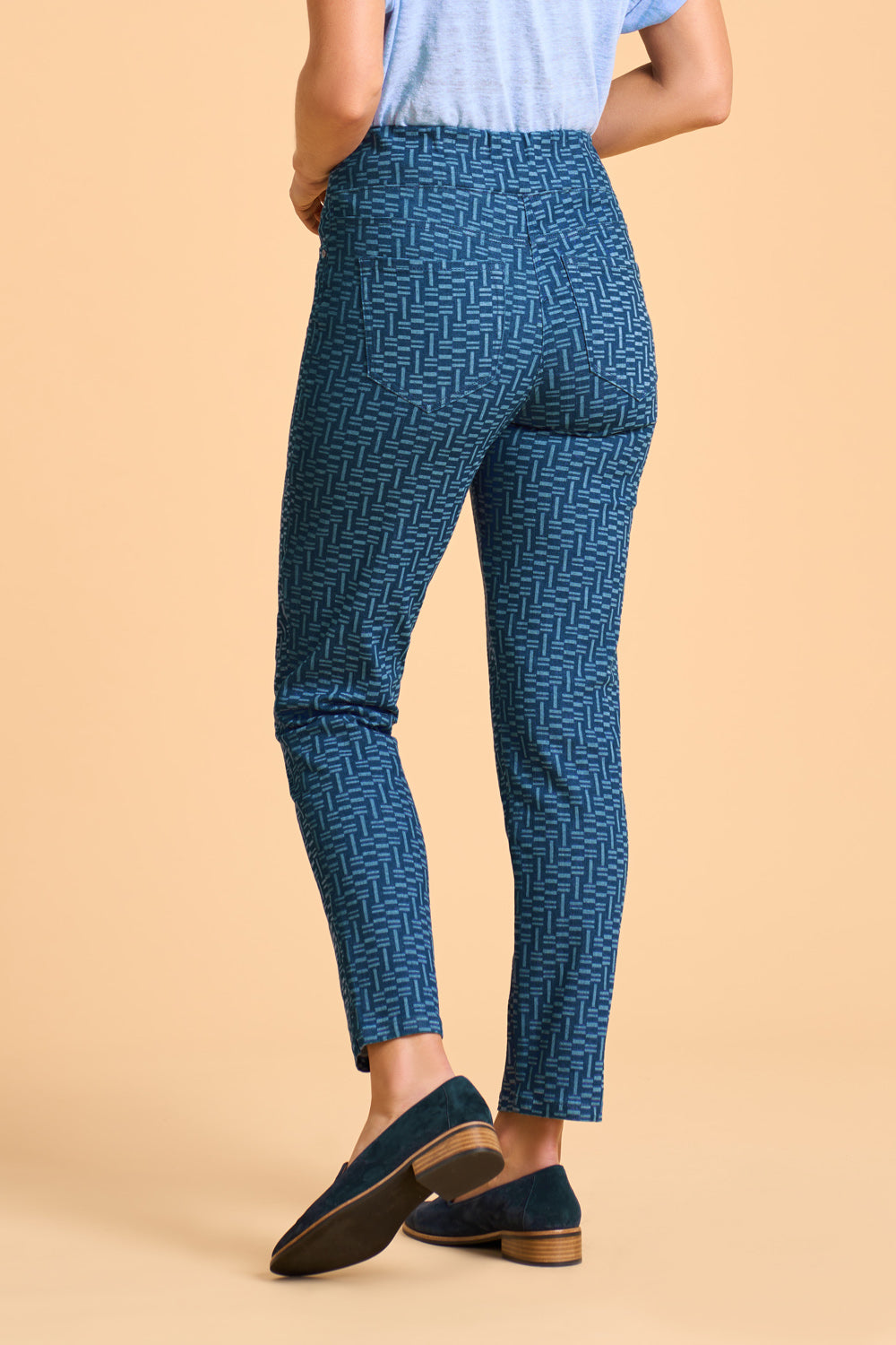 Bengajean® Women's 7/8th Slim Leg Geo Print Denim Jeans - Trendy Stretch Skinny Jeans for Casual Wear & Night Out