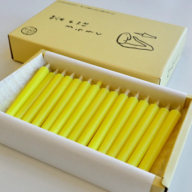 Takazawa Japanese Wa Rousoku Candles - 45-Piece Set of NANOHANA (Canola Flower) Scented Traditional Japanese Candles for Home Decor, Meditation & Relaxation