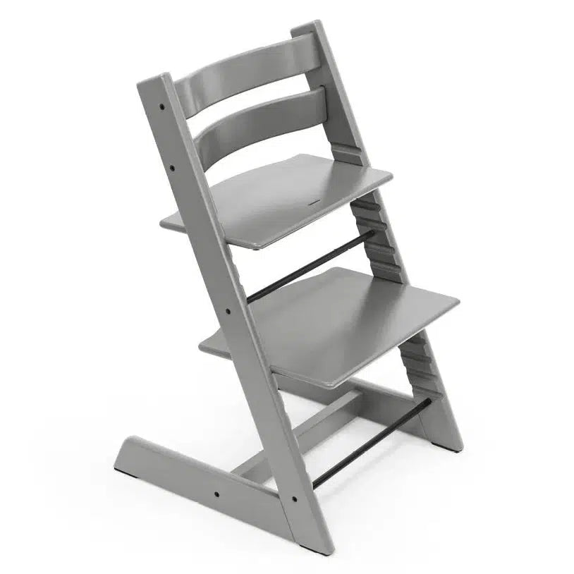 Stokke Tripp Trapp High Chair with Cushion & Tray - Storm Grey & Nordic Grey | Adjustable Baby Feeding Chair for Kitchen & Dining Room | Ergonomic Design for Toddlers & Infants