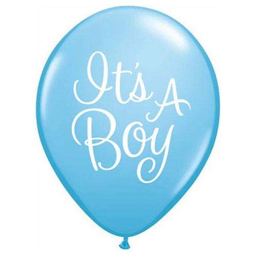 LOONBALLOON It's A Boy Balloons - 11 Inch Premium Baby Shower Balloons for Gender Reveal, Newborn Celebration & Nursery Decor (Blue, White, Gold)