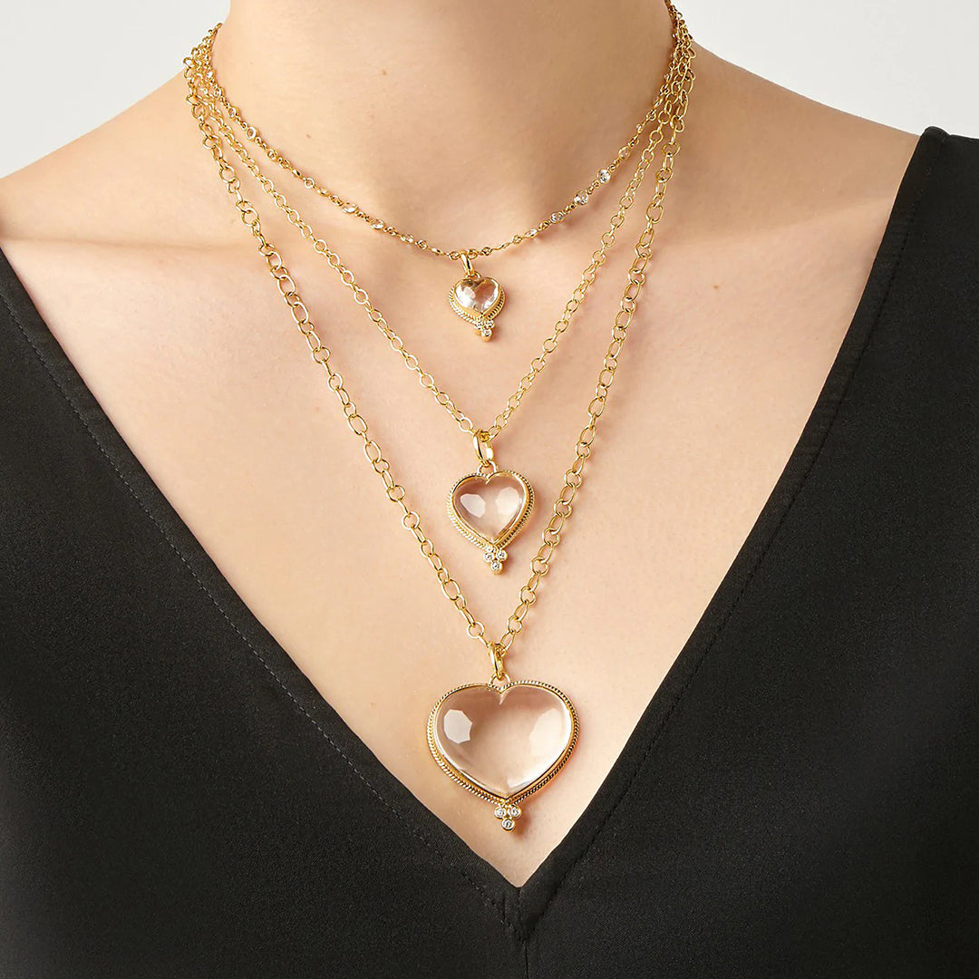 Temple St. Clair Rock Crystal Heart Pendant Necklace - 18K Gold Plated Elegant Jewelry for Women, Perfect Gift for Valentine's Day, Anniversary & Special Occasions