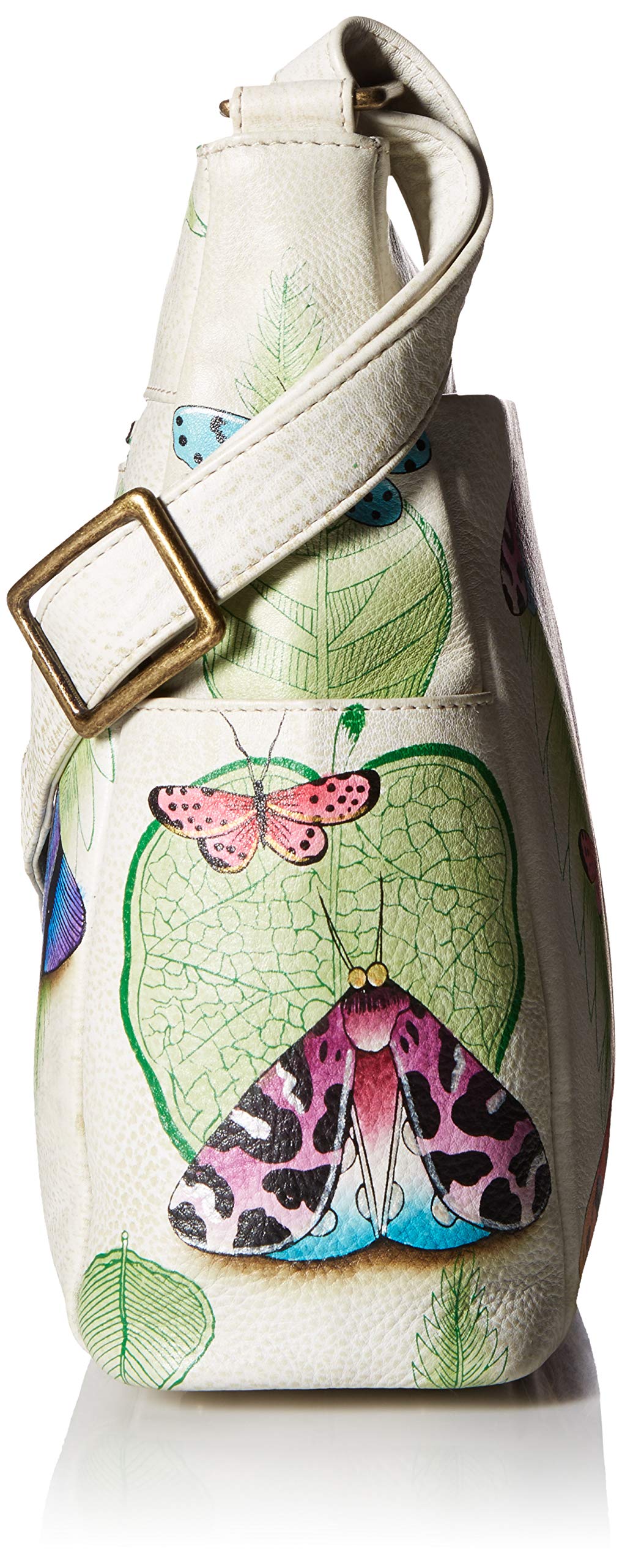 Anuschka Hand-Painted Genuine Leather Crossbody Purse for Women - Stylish Shoulder Bag with Side Pockets - Perfect for Travel, Shopping & Everyday Use
