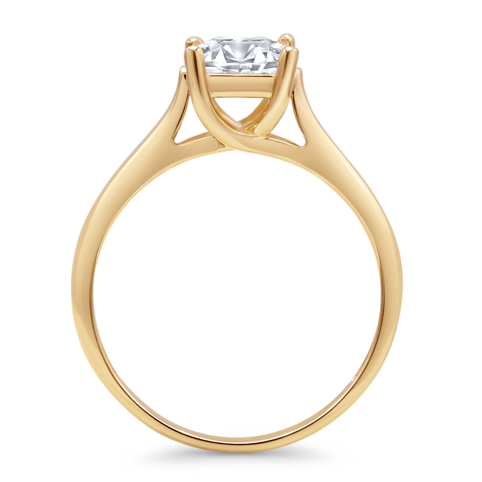 14K Yellow Gold Princess Cut Solitaire Moissanite Engagement Ring for Women - Perfect for Proposals, Weddings & Anniversary Gifts