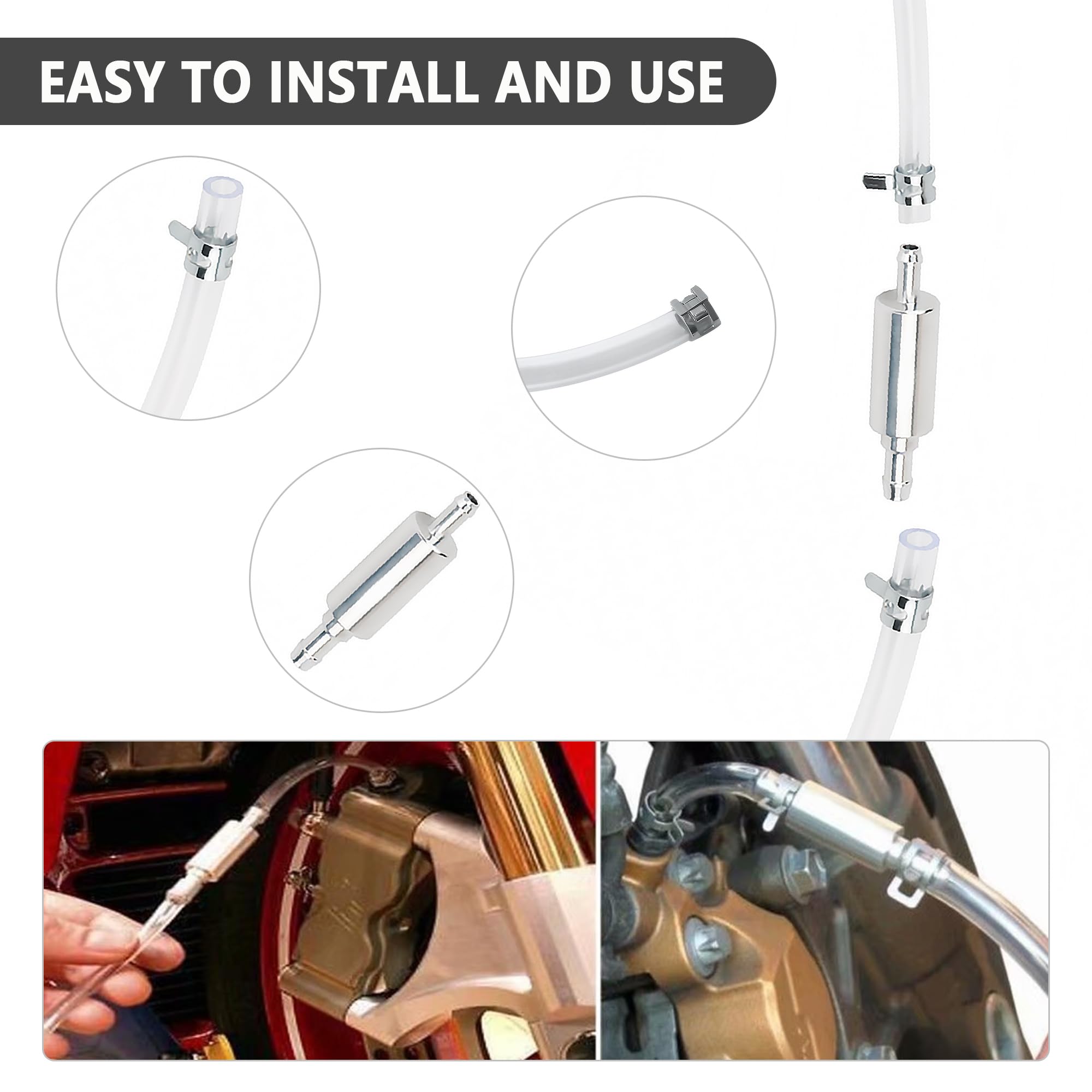 **Universal Brake Bleeder Hose with One-Way Check Valve – Durable Brake Fluid Bleeder Kit for Cars, Motorcycles & Bikes – Easy DIY Brake Bleeding Tool for Home Garage & Auto Repair**