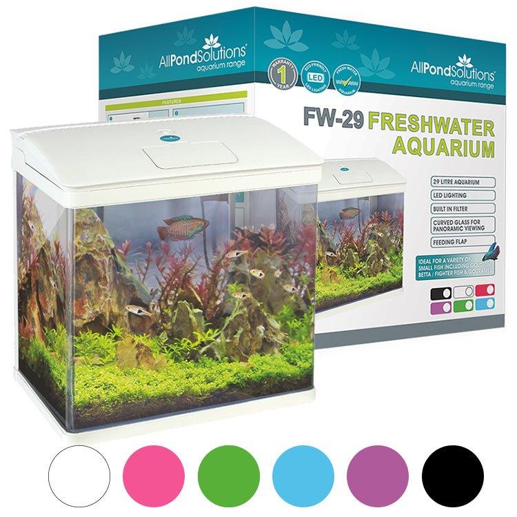 6 Color Small 29 Liter Nano Fish Tank - Compact Aquarium for Home, Office & Classroom | Perfect for Betta Fish, Shrimp & Small Aquatic Pets