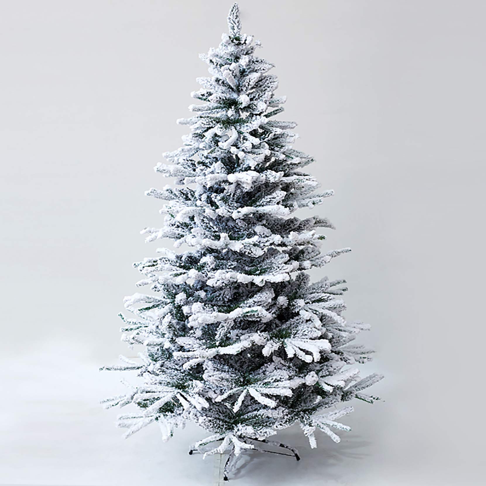 Premium Flocked Snow Artificial Christmas Tree - 5ft Foldable Indoor Holiday Decor with Traditional Green Needles | Perfect for Living Room, Office & Festive Home Decorations