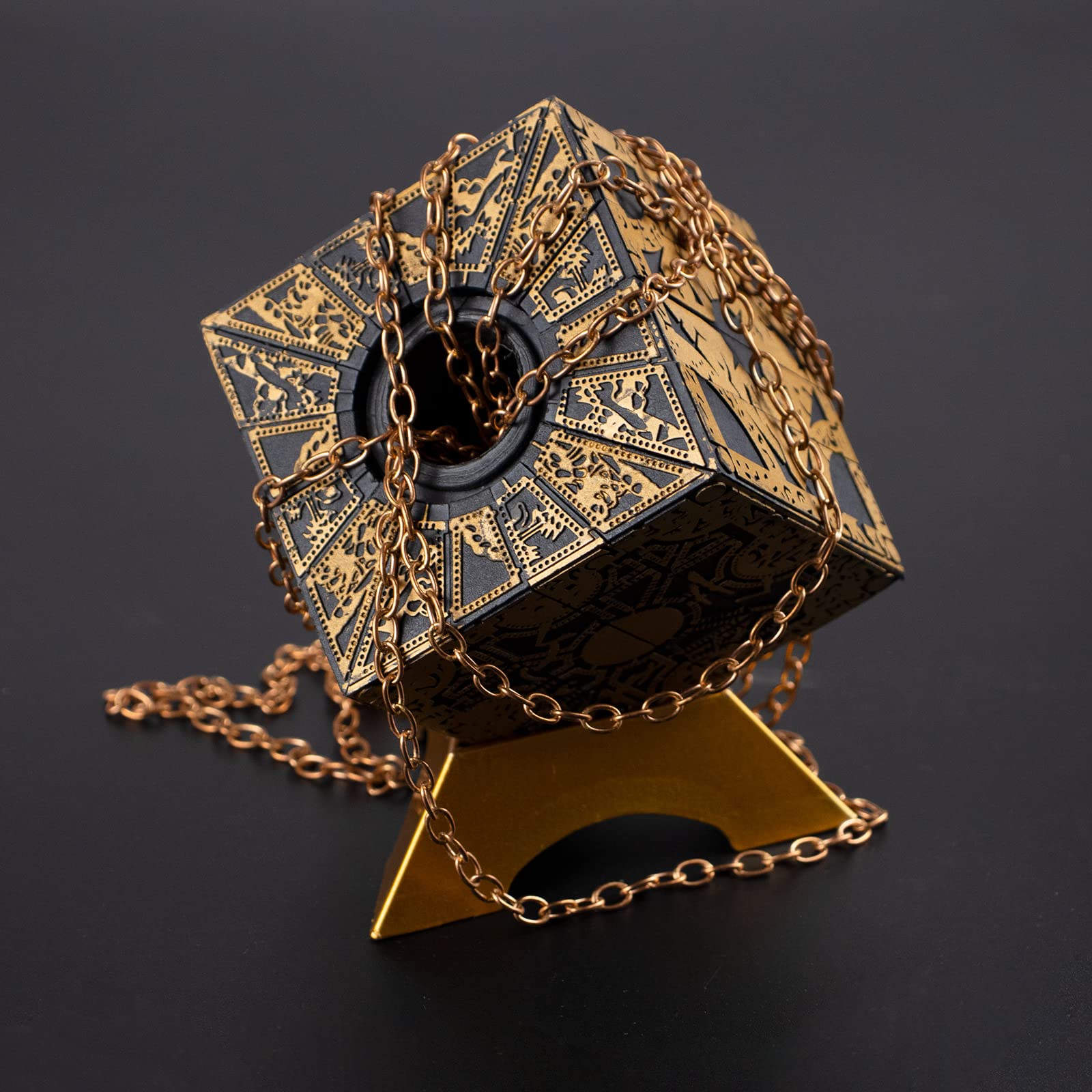 Hellraiser Puzzle Box Functional - Lament Configuration with Detachable Base, Horror Movie Collectible Cube for Halloween Decor & Puzzle Enthusiasts