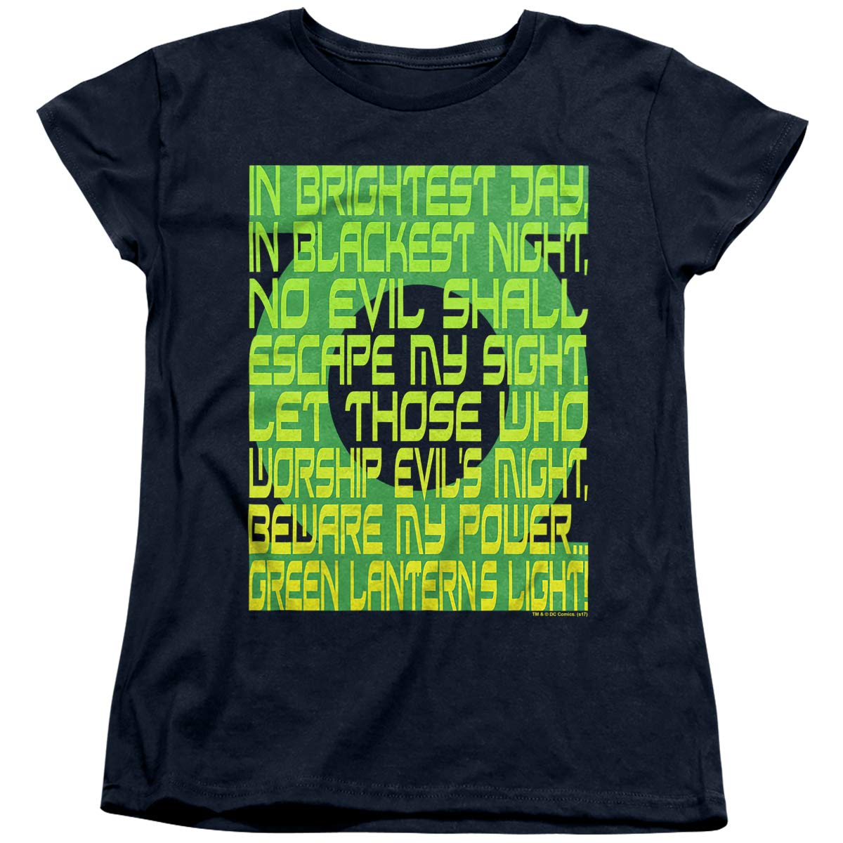 Green Lantern Oath Women's T-Shirt | DC Comics Superhero Graphic Tee | Perfect for Cosplay, Comic Con & Everyday Wear