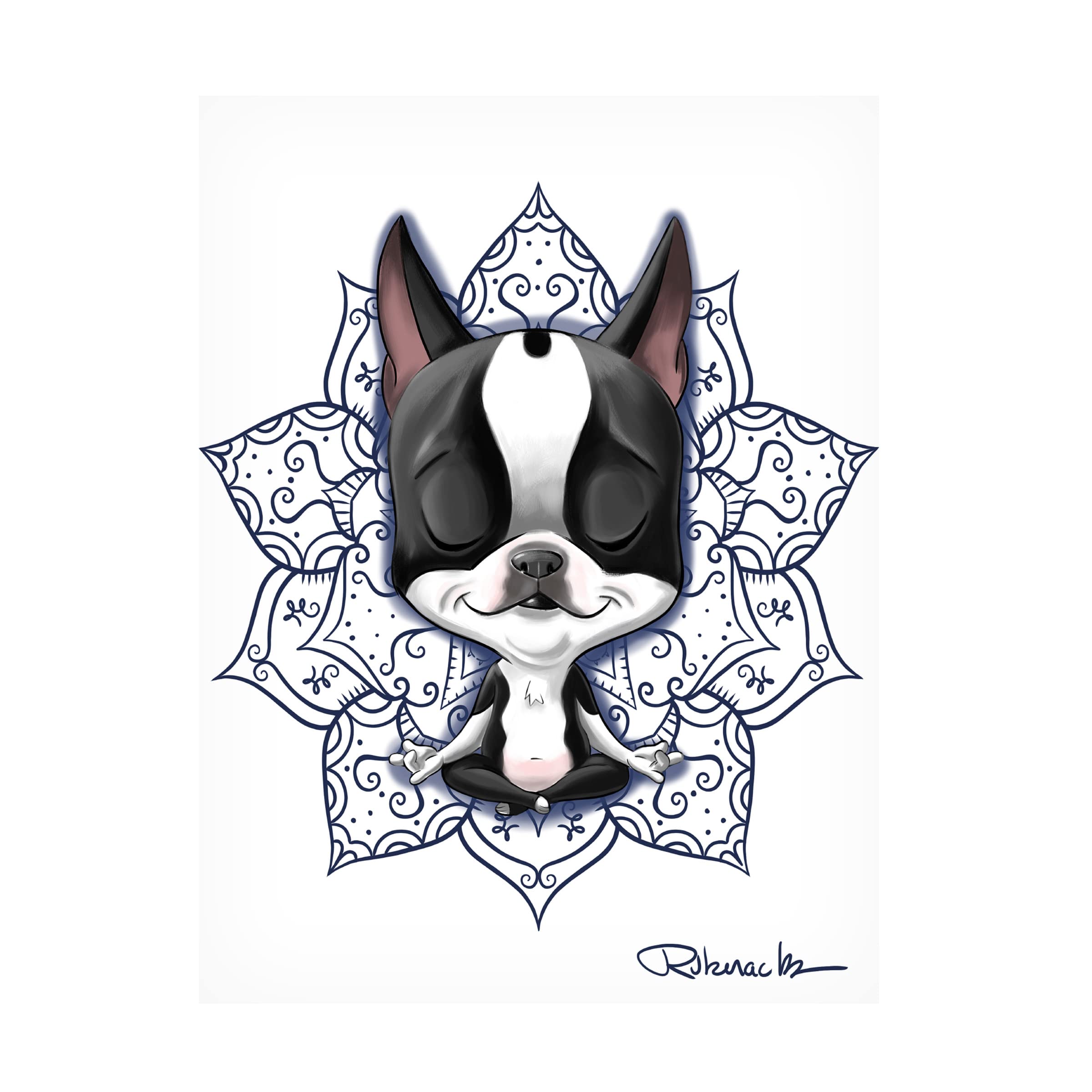 Trademark Fine Art 'Om' Canvas Wall Art by Brian Rubenacker - Spiritual Yoga Meditation Decor for Home & Office