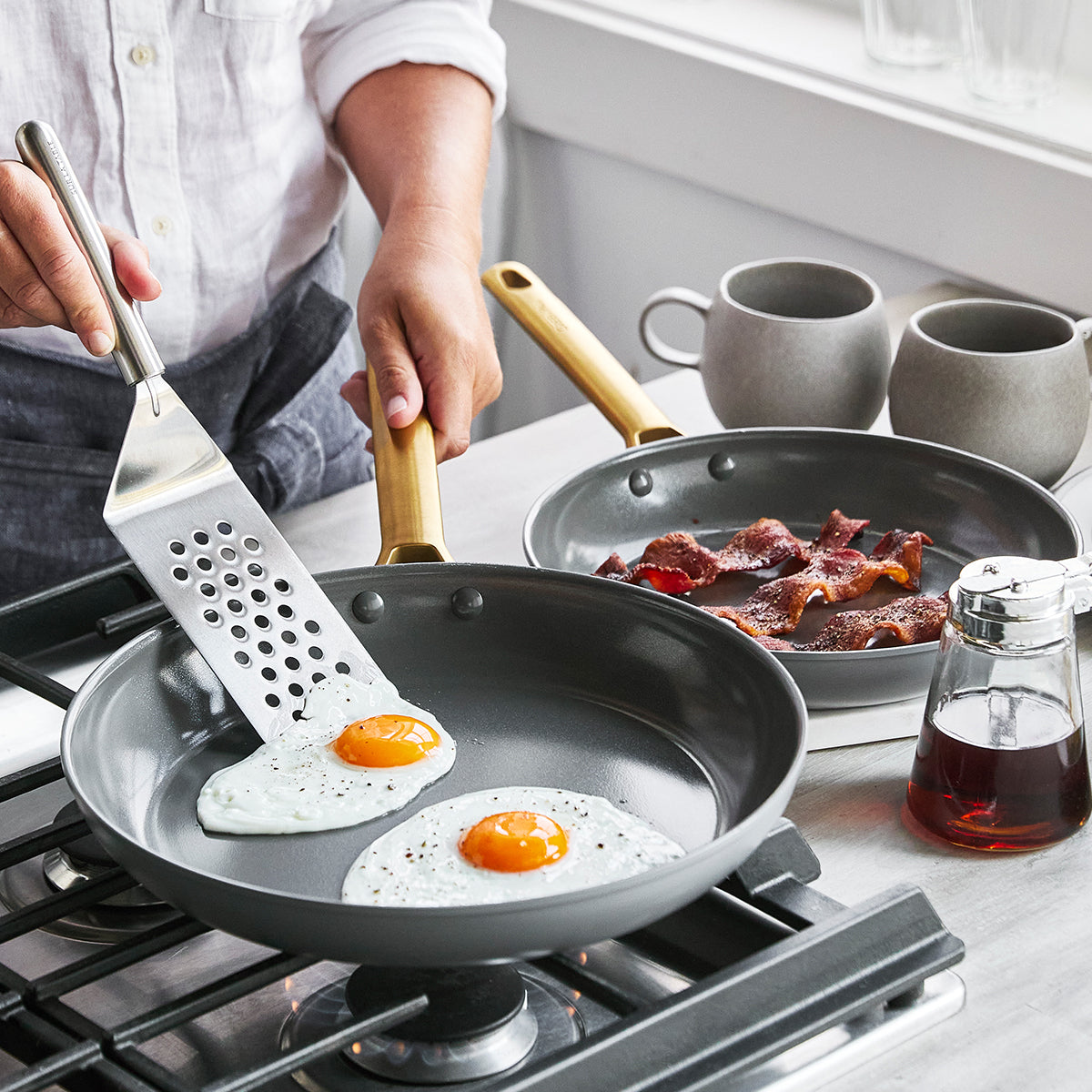Premium Reserve Ceramic Nonstick 8-Piece Cookware Set - Charcoal Gray | Eco-Friendly, Scratch-Resistant Pots & Pans for Healthy Cooking | Perfect for Induction, Gas & Electric Stovetops