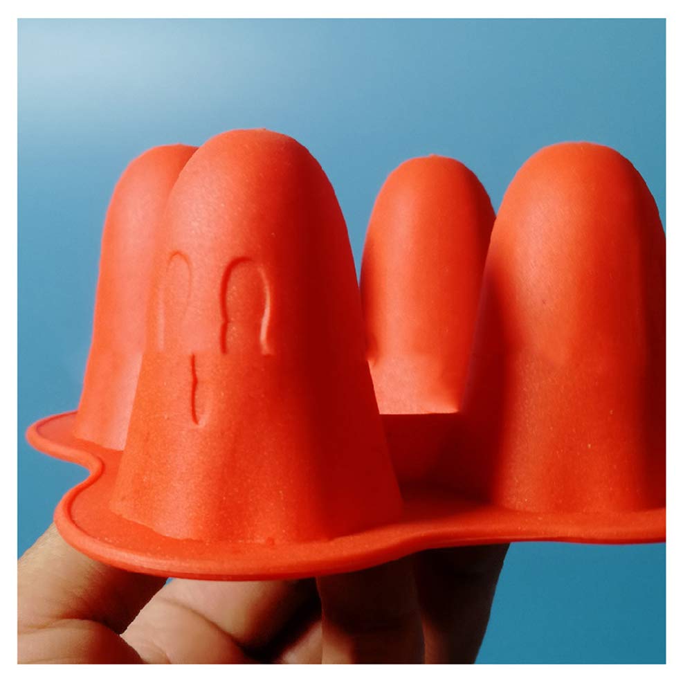 Premium Silicone Ice Cube Molds - Halloween Ghost Shaped Ice Tray for Whiskey, Cocktails, Candy & Baking (Set of 4) - Perfect for Party Drinks, Home Bars & Spooky Treats