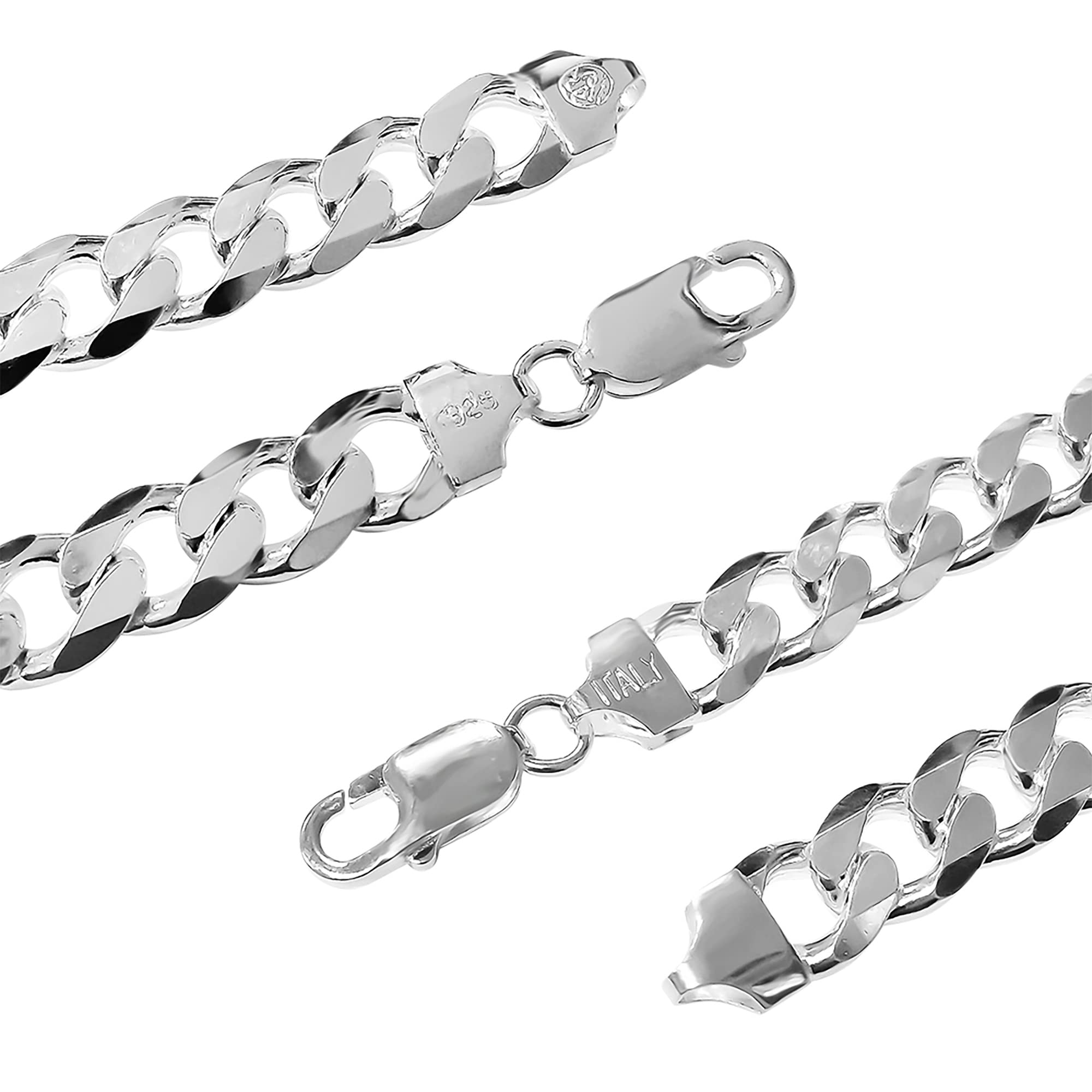 Men's Sterling Silver Cross Necklace with Curb Chain - Religious Jewelry Gift Set with Keepsake Card in Gift Box for Baptism, Confirmation & Special Occasions