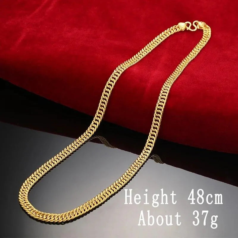24K Pure Gold Necklace for Men - Real AU 999 Solid Gold Chain - Trendy Classic Fine Jewelry - Perfect Gift for Birthday, Anniversary & Special Occasions - 2023 New Collection