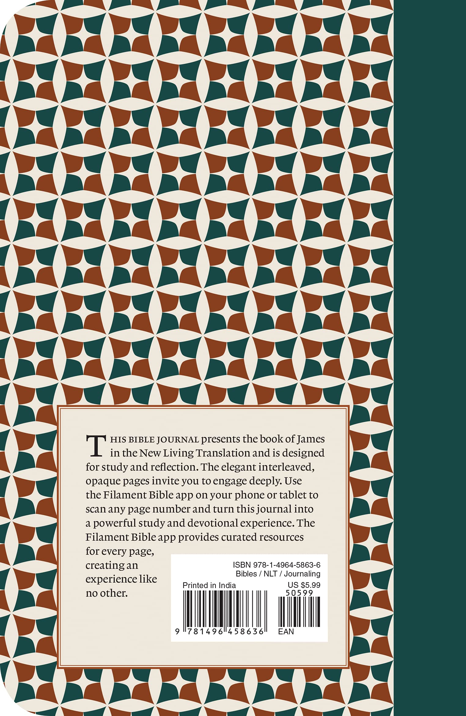 NLT Filament Bible Journal: James (Softcover) - Study & Reflect on Scripture with Highlighting & Note-Taking - Perfect for Personal Devotion, Small Groups & Bible Study