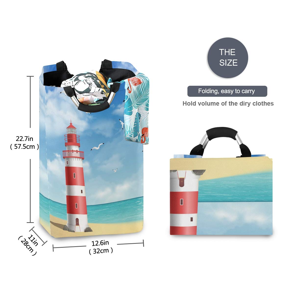 Large Blue Bird Toy Storage Bin - Waterproof Fabric Laundry Hamper with Handles for Kids | Collapsible Clothes Organizer for Nursery, Bedroom & Beach | Perfect Gift Basket for Dirty Clothes & Home Organization