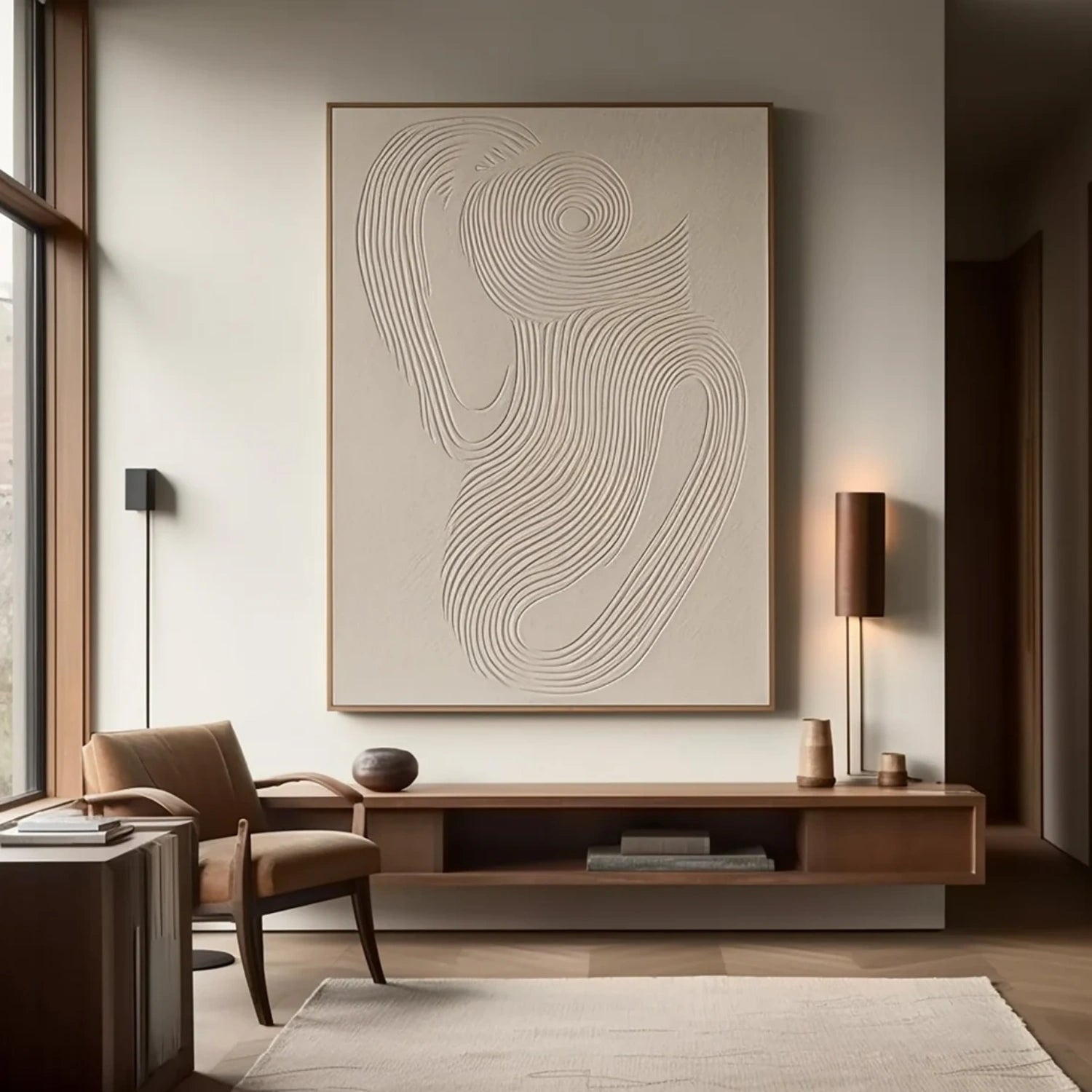 Beige & Brown Abstract Wall Art Print #BB119 - Modern Home Decor for Living Room, Bedroom & Office