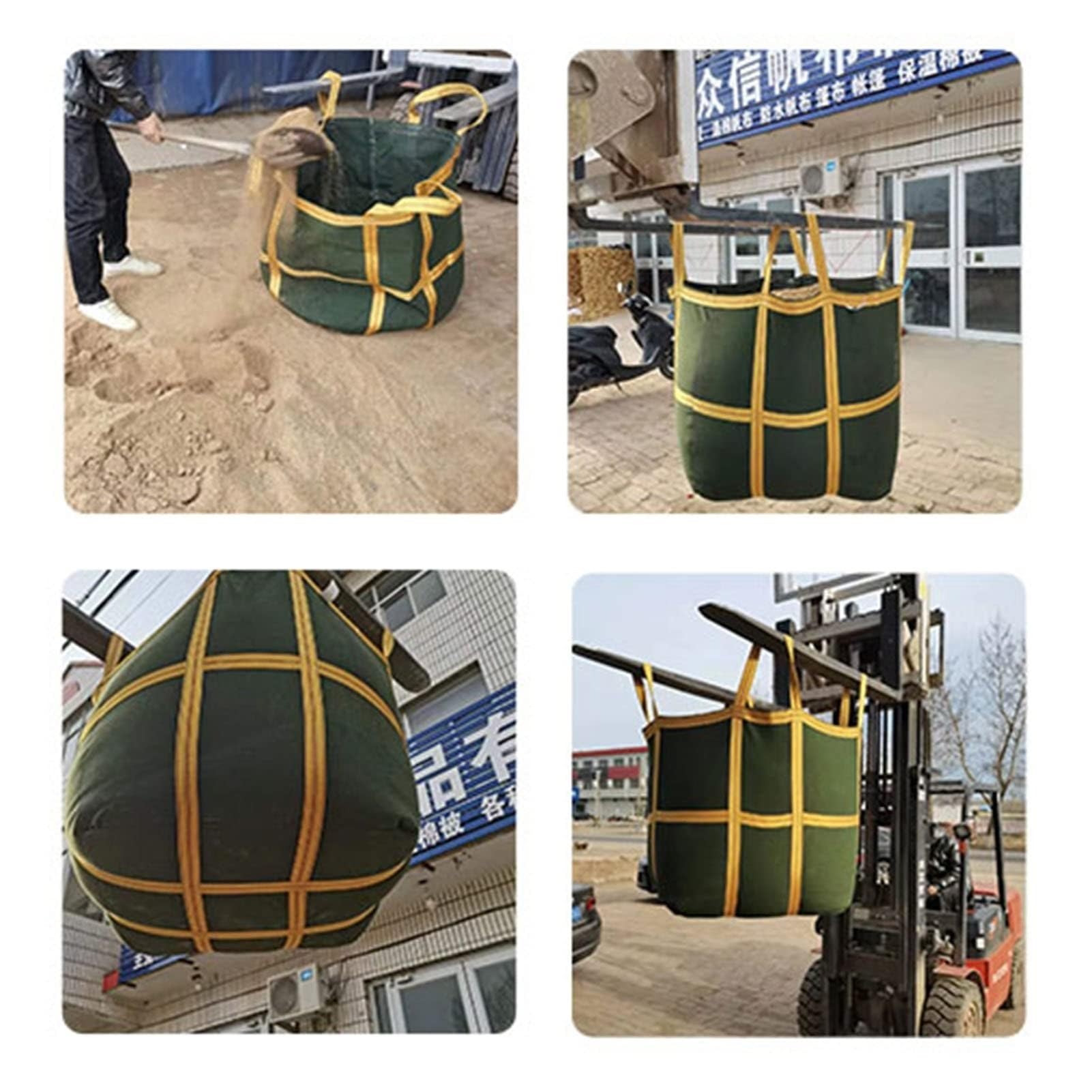 Heavy Duty Canvas Lifting Net - 1.5-2 Ton Capacity Nylon Sling Bag, Reusable Crane Pallet Cargo Net for Forklift & Material Handling (80X80X90CM) - Ideal for Warehouse, Construction & Industrial Loading/Unloading Operations