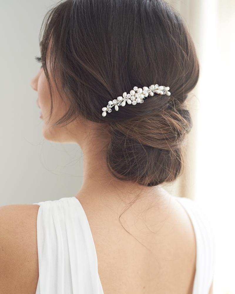 Abbey Freshwater Pearl Hair Comb - Elegant Bridal Wedding Accessory for Women, Perfect for Updos & Special Occasions