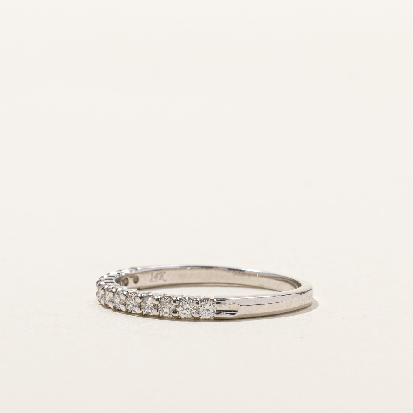 Pave Set Semi Eternity Diamond Band Ring - 0.20ctw Round Cut Diamond Wedding Band for Women - Size 6.5 - Perfect for Engagement, Anniversary, and Special Occasion Gifts