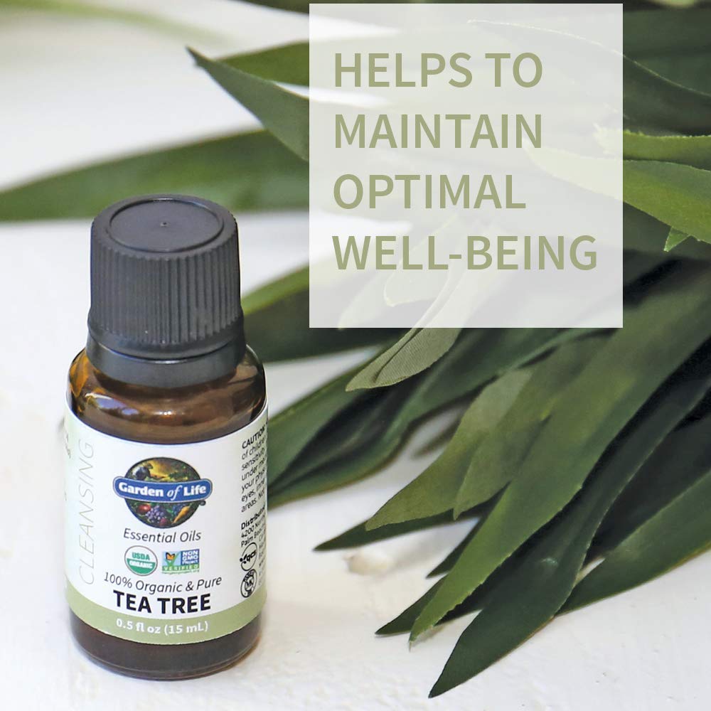 Organic Tea Tree Essential Oil - 0.5 fl oz (15 mL) - USDA Certified, Pure & Undiluted, Non-GMO - for Aromatherapy, Diffusers, Skin Care & Home Cleaning - Refreshing & Purifying Scent for Relaxation, Meditation & Natural Cleaning Solutions