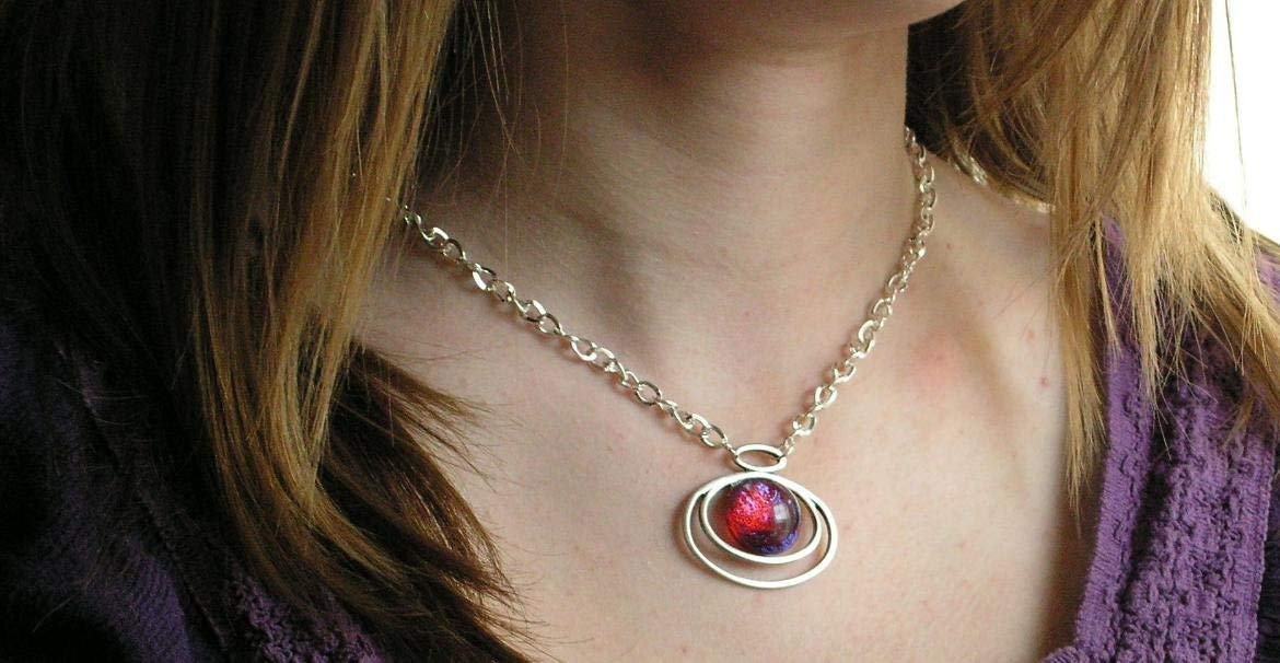 Floating Fire Opal Necklace | Genuine Mexican Fire Opal Pendant | Elegant Jewelry for Women | Perfect for Special Occasions, Christmas Gifts & Birthday Presents | Wear to Weddings, Parties & Date Nights