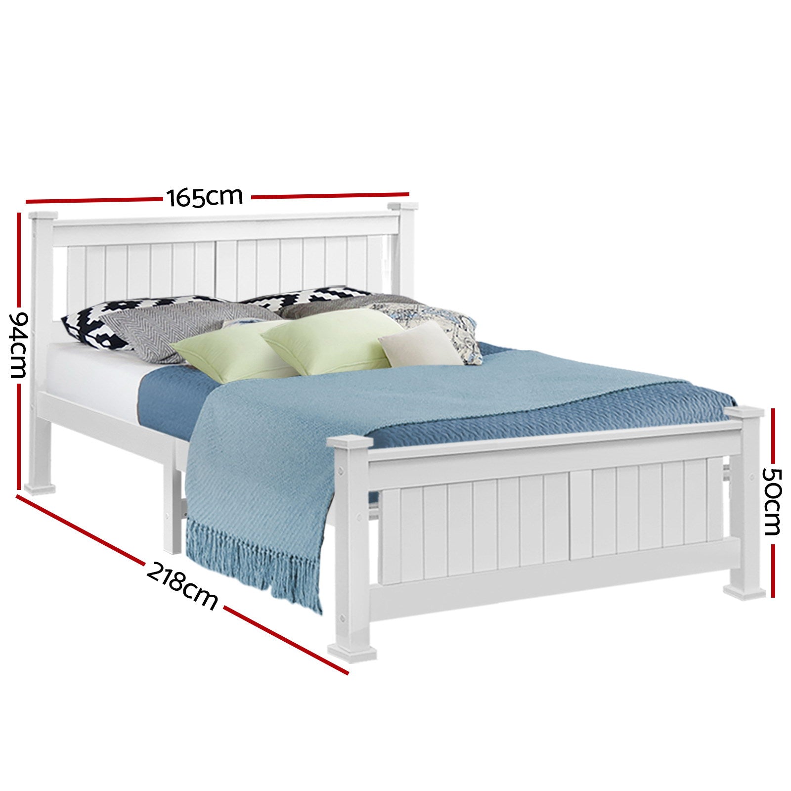 Stylish Cottesloe White Wooden Queen Size Bed Frame - Perfect for Modern Bedrooms & Guest Rooms