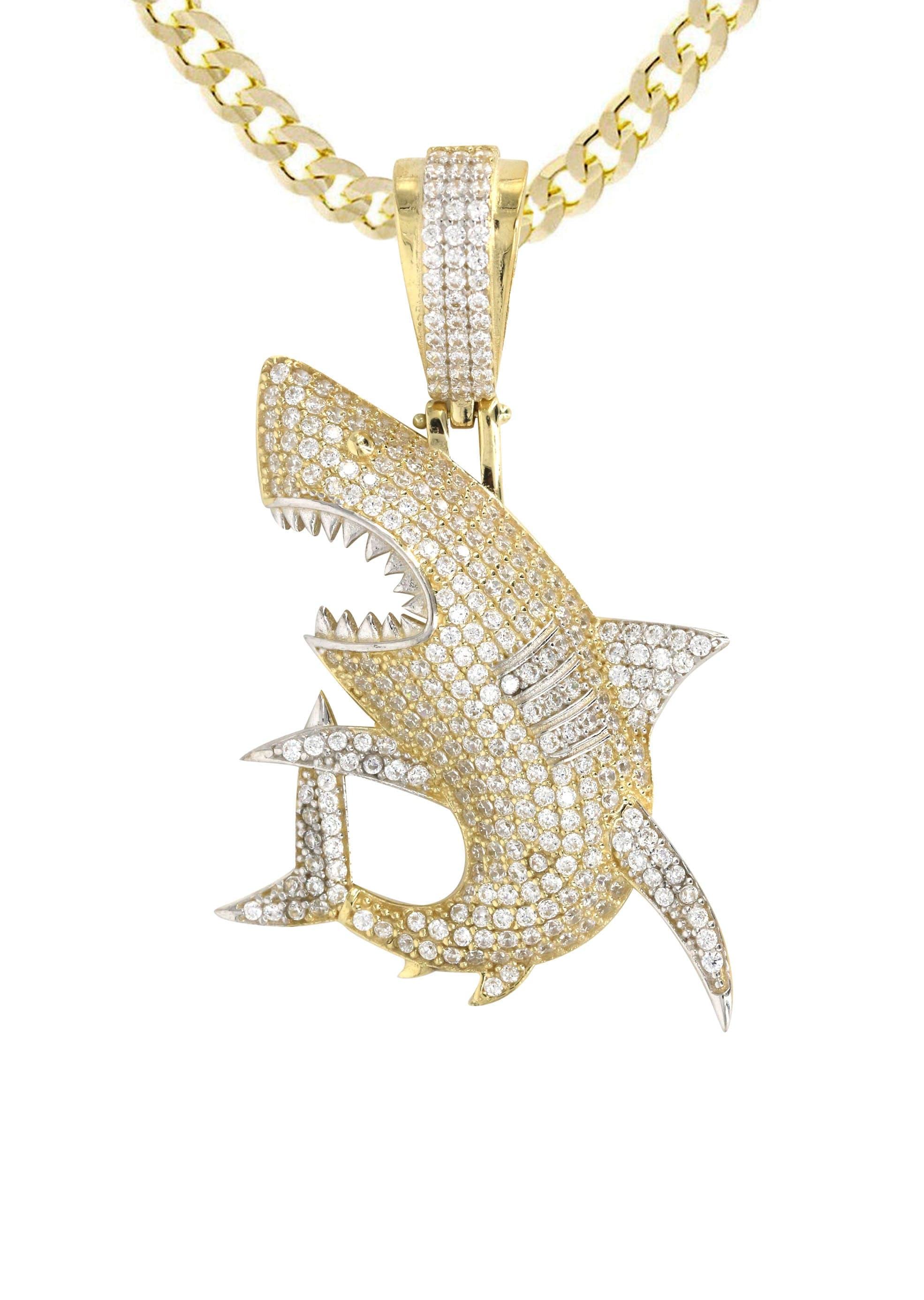 10K Yellow Gold Shark Necklace for Men & Women - 15.3 Grams Solid Gold Pendant - Perfect for Gifts, Beach Lovers & Jewelry Collectors