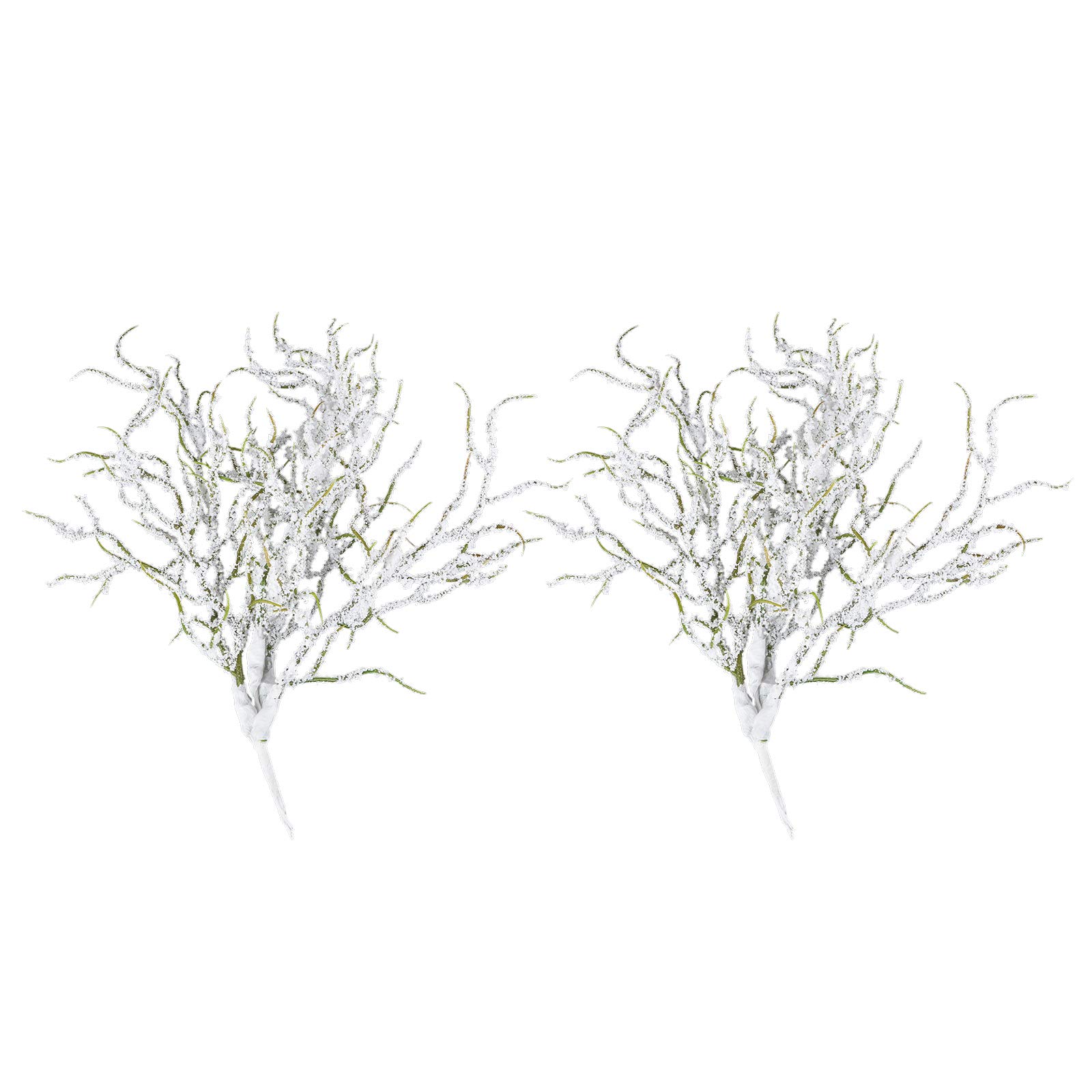 Amosfun 2 Pack Artificial Pine Branches - Realistic Fake Snow Christmas Decor for Home, Party, and Holiday Decorations | Perfect for Mantel, Table Centerpiece, and Festive Indoor Décor