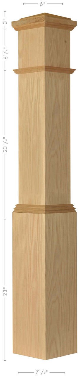 4092 Poplar Wood Newel Post - Durable Staircase Handrail Support for Home & Deck Stair Railings | Perfect for Indoor & Outdoor Staircase Safety