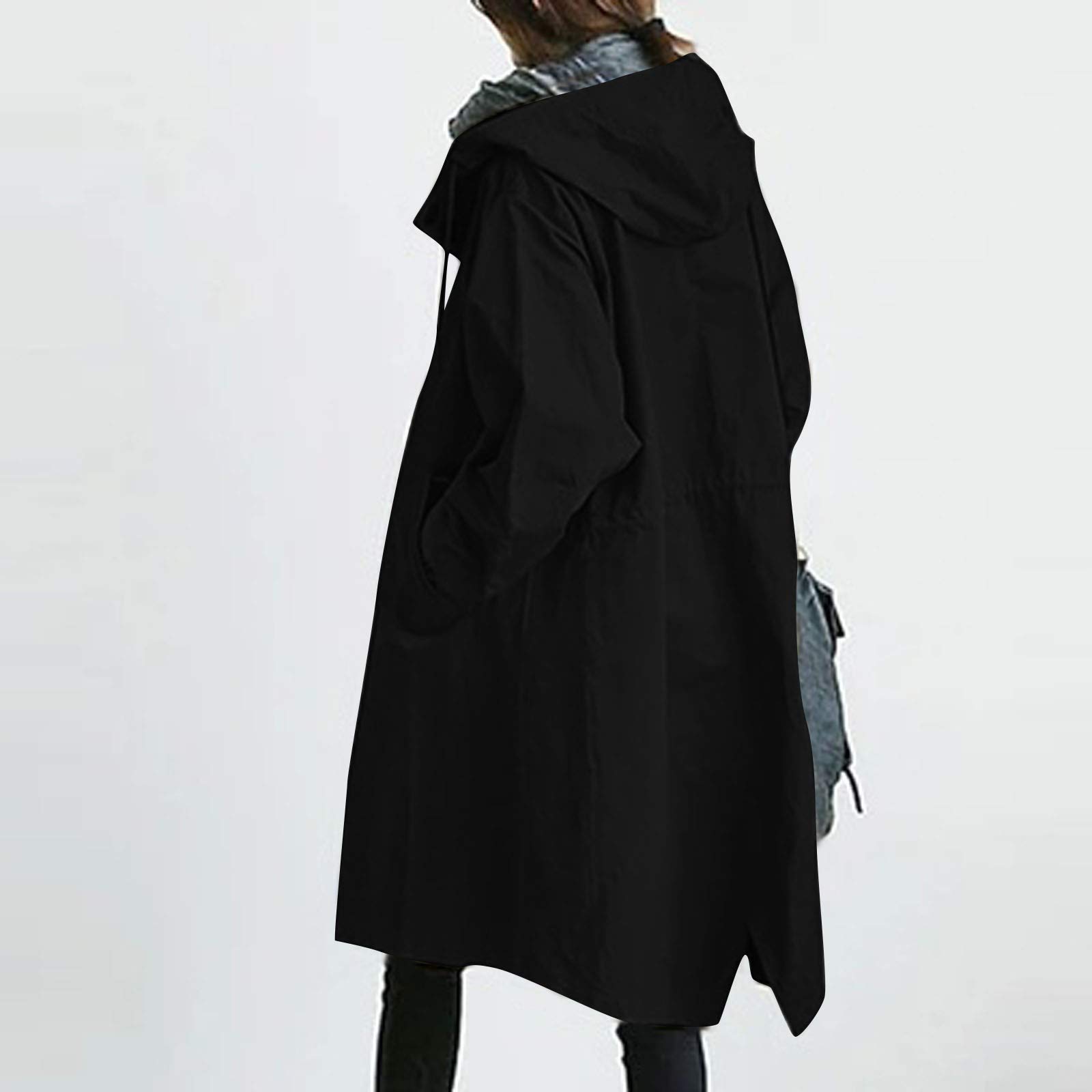 Women's Waterproof Trench Coat - Elegant Loose Fit Hooded Rain Jacket for Winter | Windproof Oversized Windbreaker for Outdoor Activities & Daily Wear