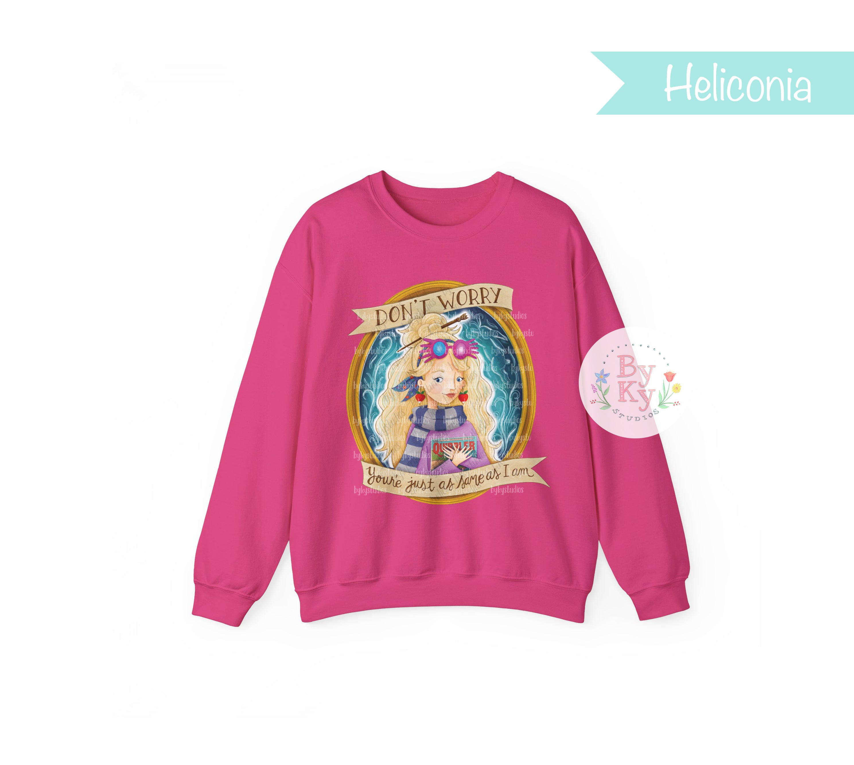 Luna Lovegood 'Don't Worry' Unisex Heavyweight Crewneck Sweatshirt | Harry Potter Inspired Casual Wear for Men & Women | Perfect for Cosplay, Movie Nights & Potterhead Gifts