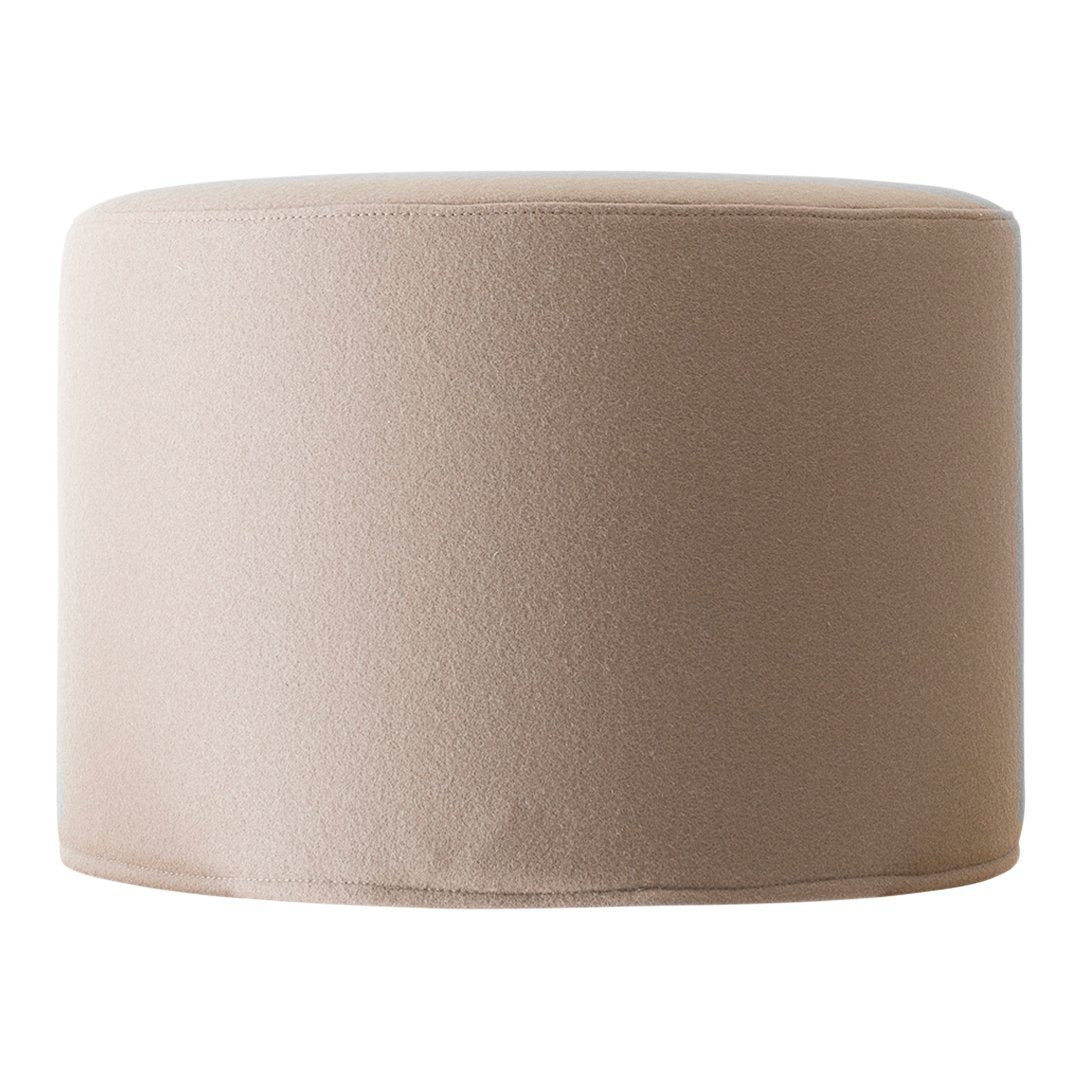 Softline Drum Pouf Ottoman - Round Footstool with Removable Cover, Perfect for Living Room, Bedroom, or Nursery - Comfortable Seating & Stylish Home Decor