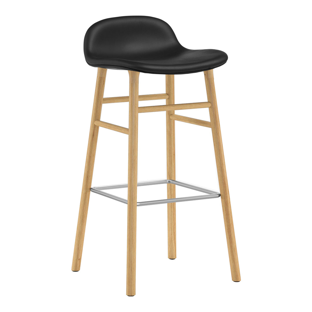 Premium Wooden Bar Stool with Upholstered Seat - Modern Kitchen Island & Home Bar Stool for Dining Room, Breakfast Nook & Entertainment Areas