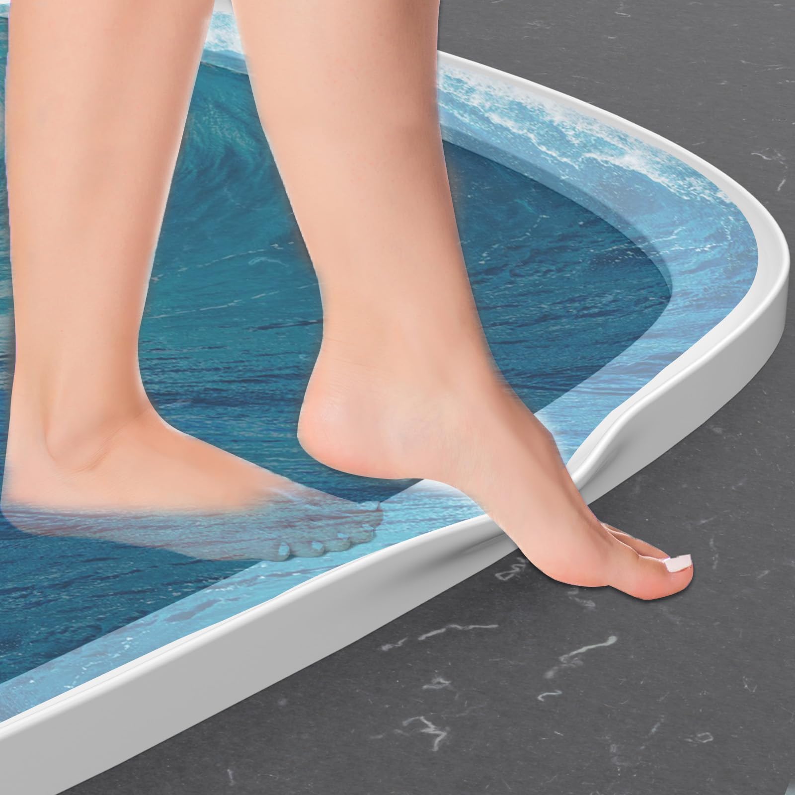 98 Inch Collapsible Shower Threshold Water Dam Barrier - Self-Adhesive Silicone Water Guard for Shower, Floor, Sink, Kitchen & Bathroom - Prevent Leaks & Floods in Homes, Apartments & RVs