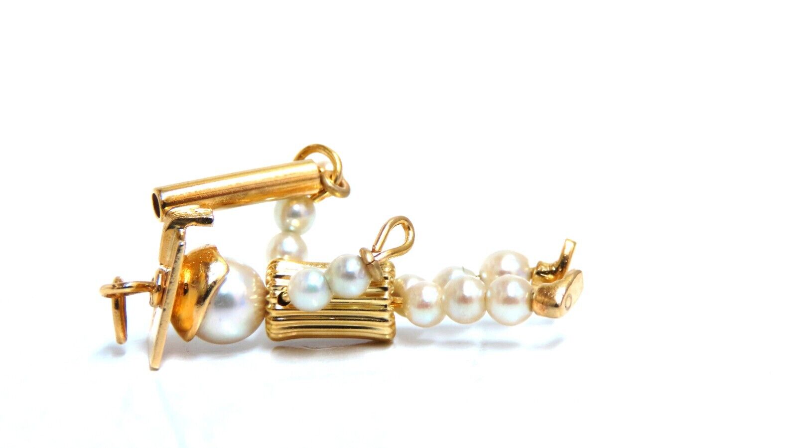 14K Gold Pearl Graduation Charm - Elegant Jewelry Gift for Graduates, Perfect for Necklaces, Bracelets & Keepsakes