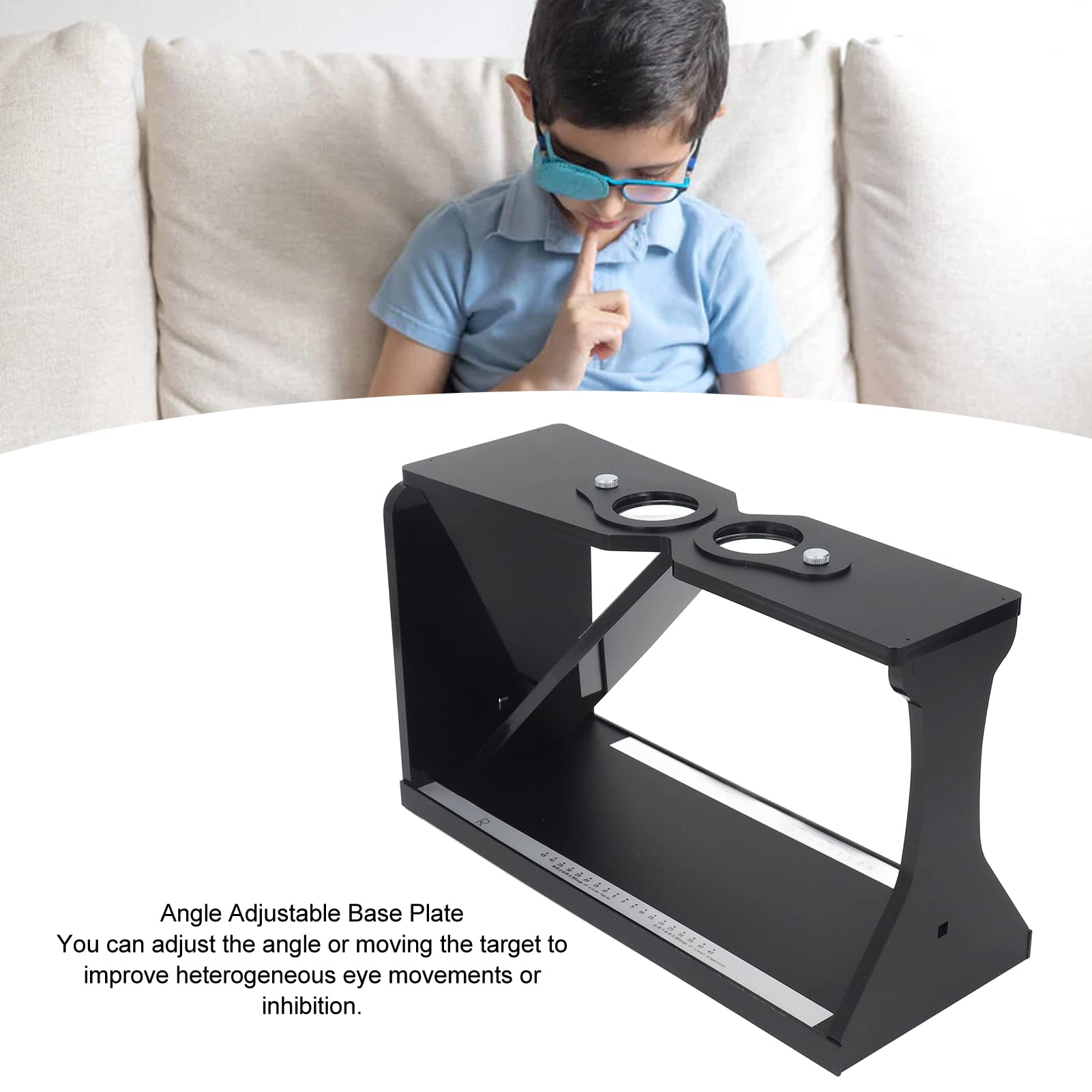 Adjustable Oblique Stereoscope Cheiroscopes - Double Black Column Vision Training Tool for Amblyopia & Eye Care | Improve Eyesight & Depth Perception for Kids & Adults | Perfect for Home Therapy & Optometry Clinics