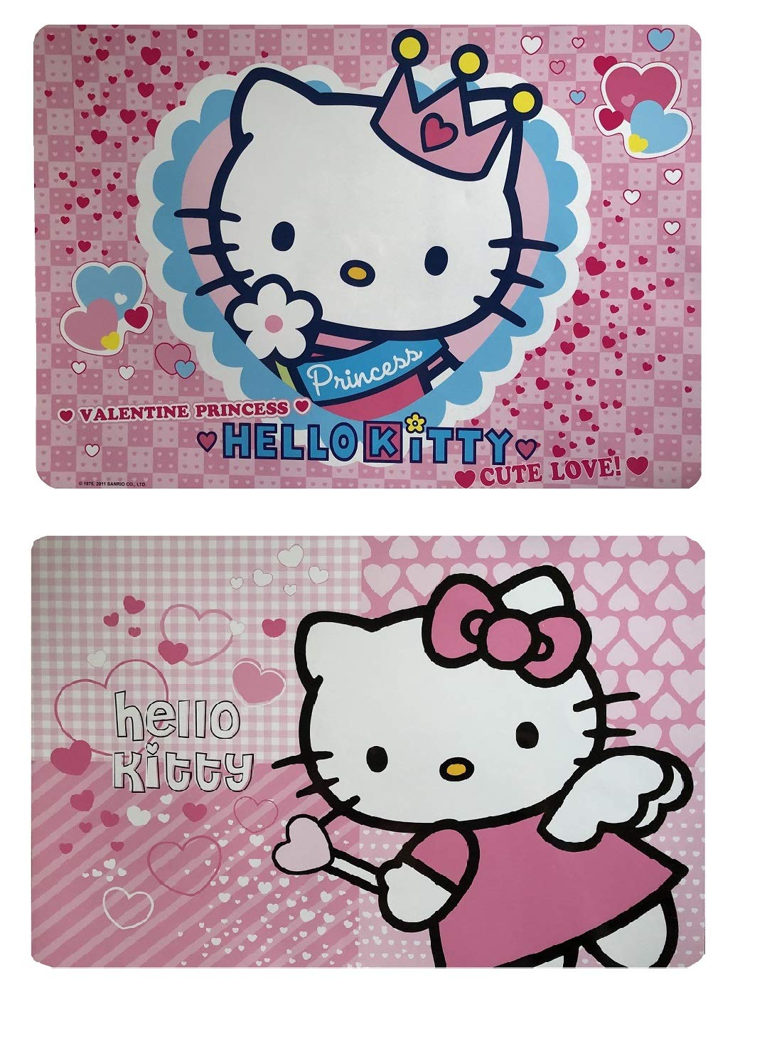 Hello Kitty 2-Piece Placemat Set for Dining Table - Cute Non-Slip Place Mats for Kids, Girls, and Kitty Lovers - Perfect for Family Meals, Birthday Parties, and Kawaii Home Decor